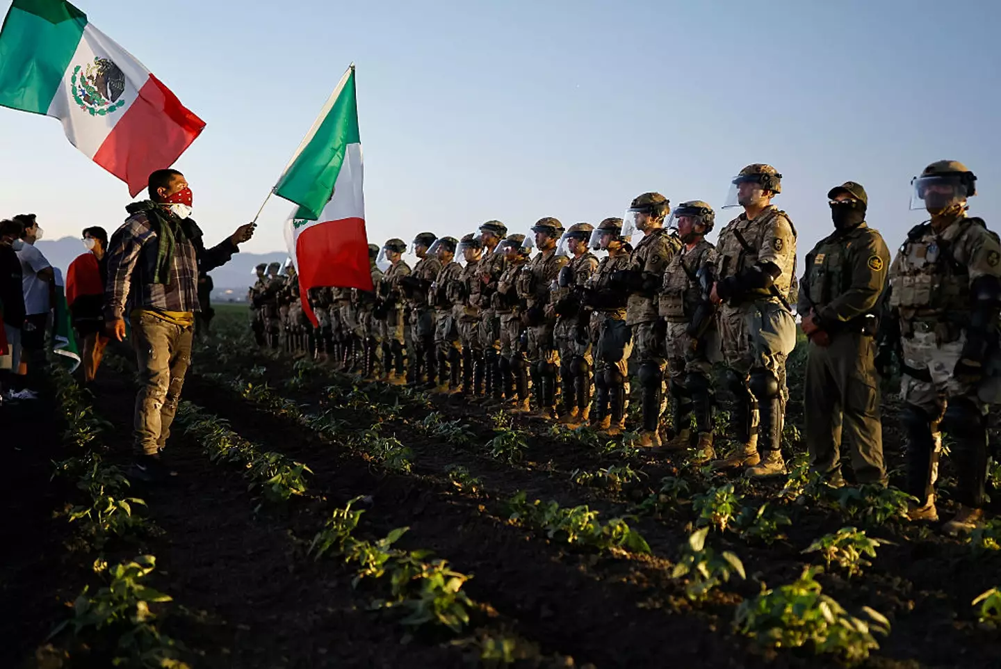 The ICE raid resulted in a huge protest on Thursday (Mario Tama / Getty Images)