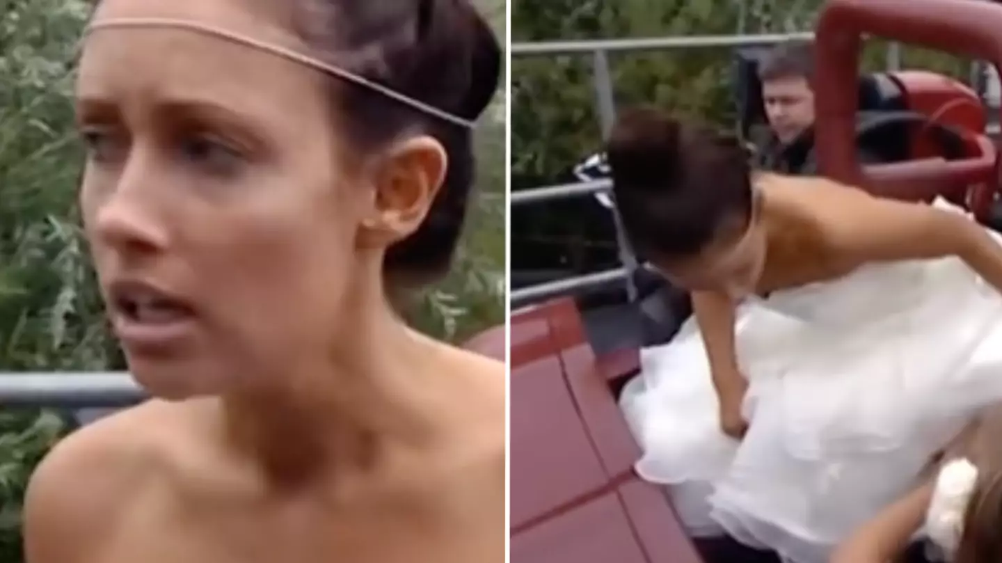 Bride absolutely fuming as husband surprises her with Thorpe Park wedding