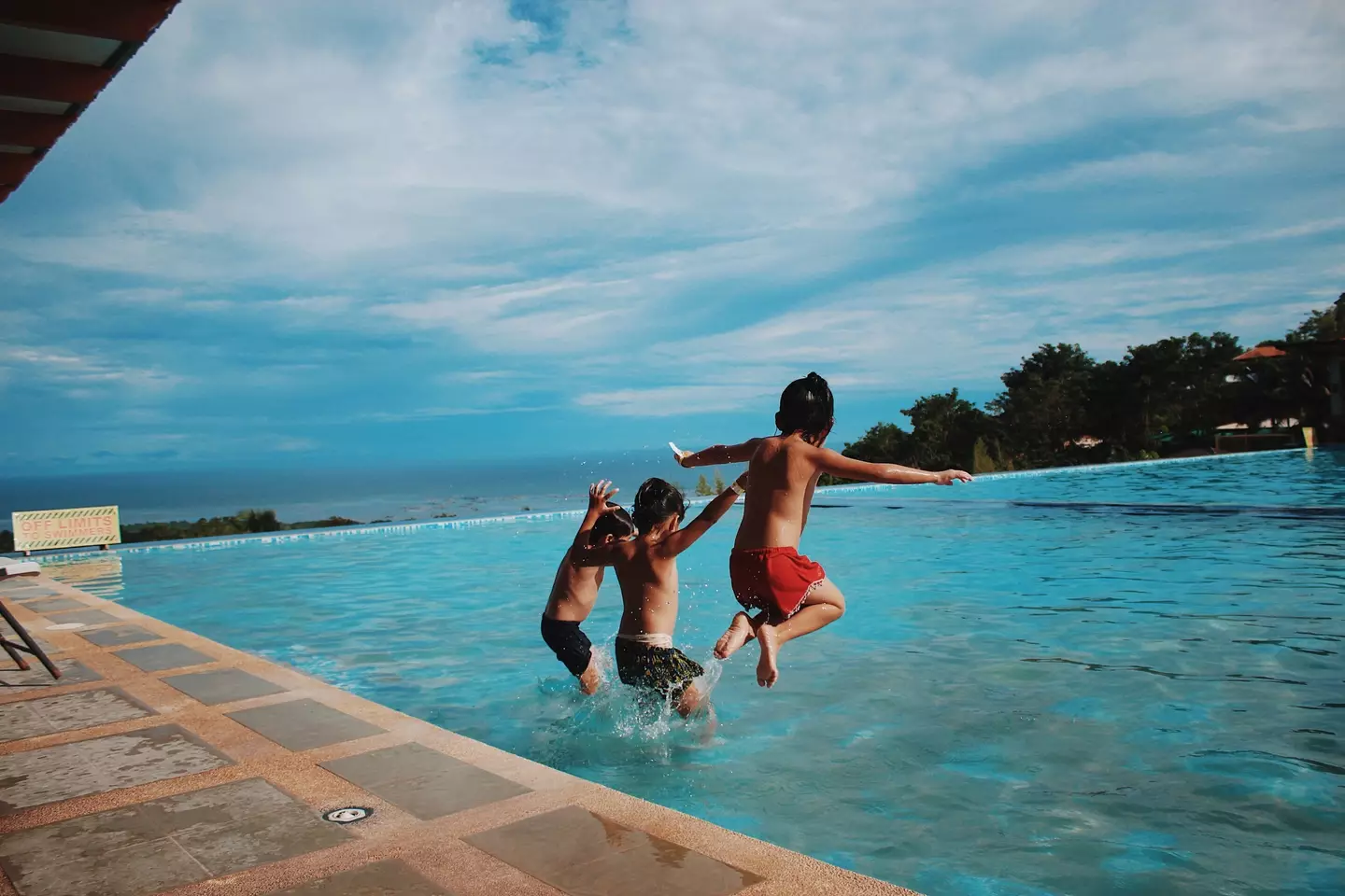 The family had been celebrating with a pool party.