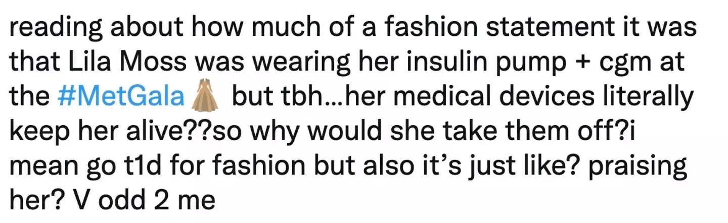 Elsewhere, some fans didn’t understand why Lila was making a ‘fashion statement’ for wearing devices which ‘keep her alive’ (Twitter).