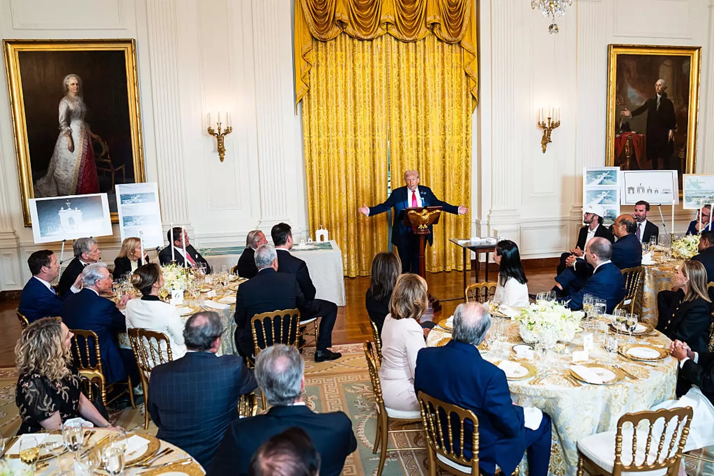 The US president hosted a fundraising dinner on 15 October (The Washington Post/Getty Images)