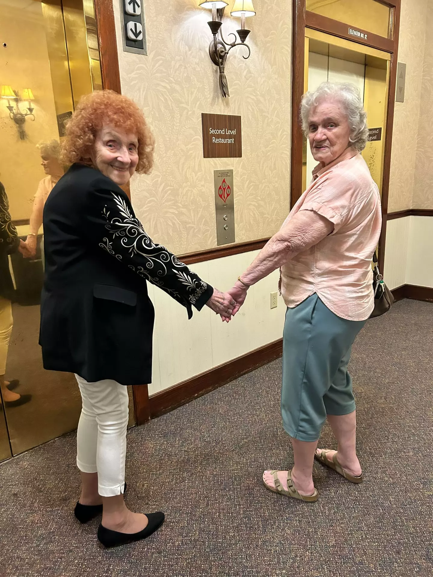 Barbara Carolan, 94, and Shirley, 90.