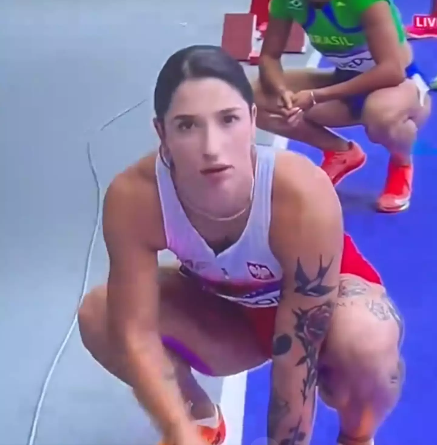 Ewa Swoboda topped her heat but failed to qualify for the 100m final. (X/@thefigen_)