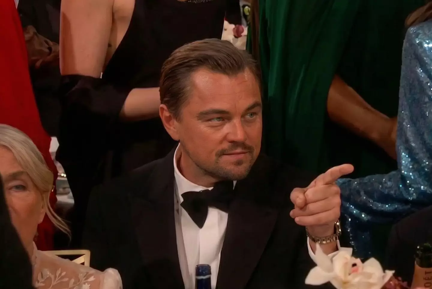Leonardo DiCaprio went viral at the Golden Globes for a very expressive interaction (CBS)