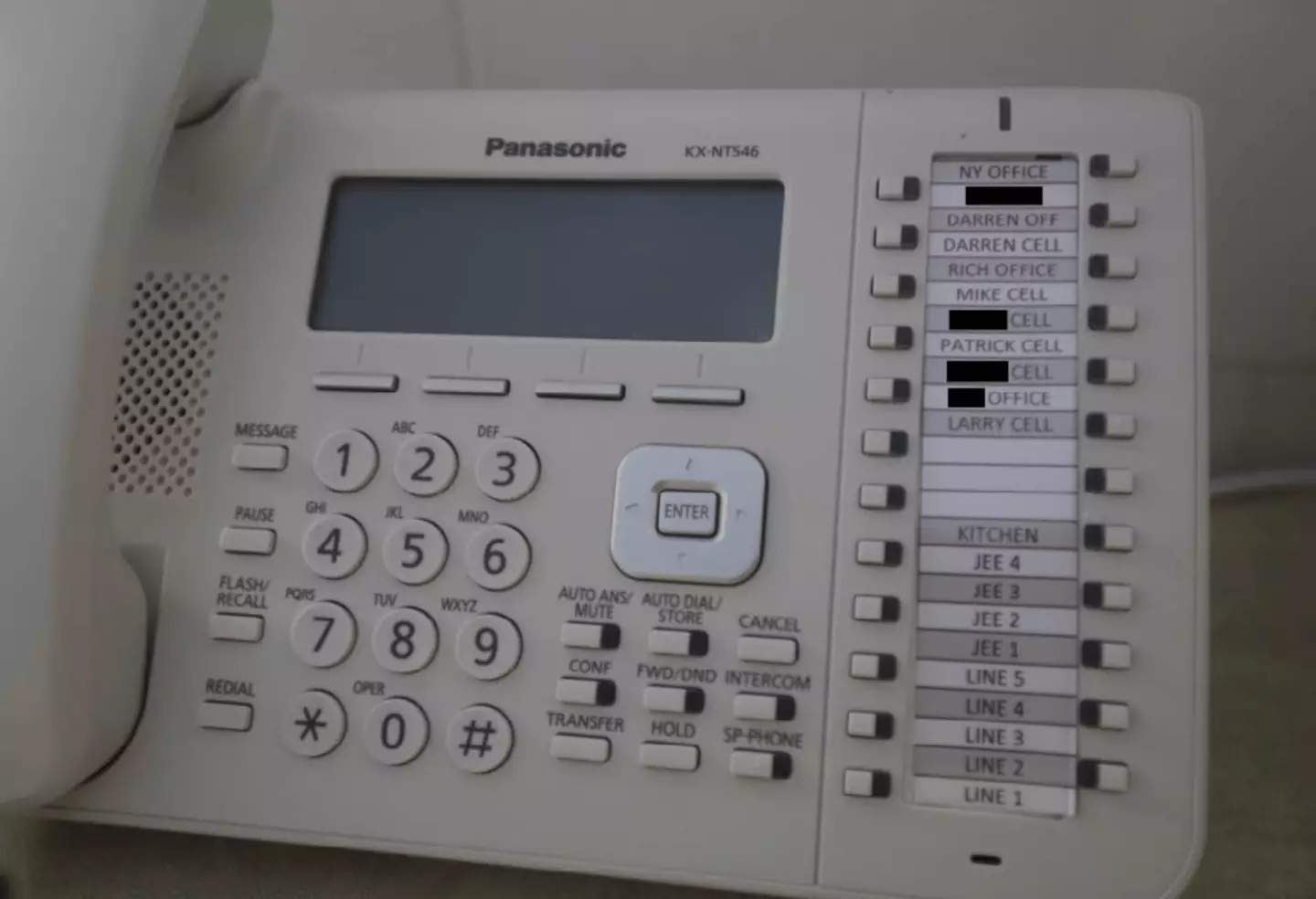 One shows a landline phone with names redacted (X/OversightDems)