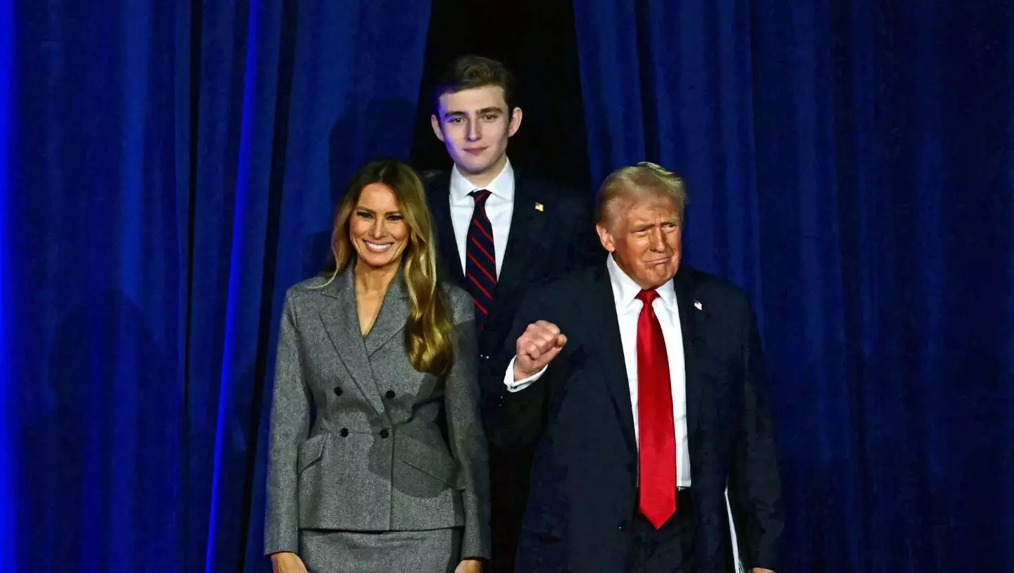 Donald Trump's teenage son Barron is noticeably much taller than his parents (JIM WATSON/AFP via Getty Images)