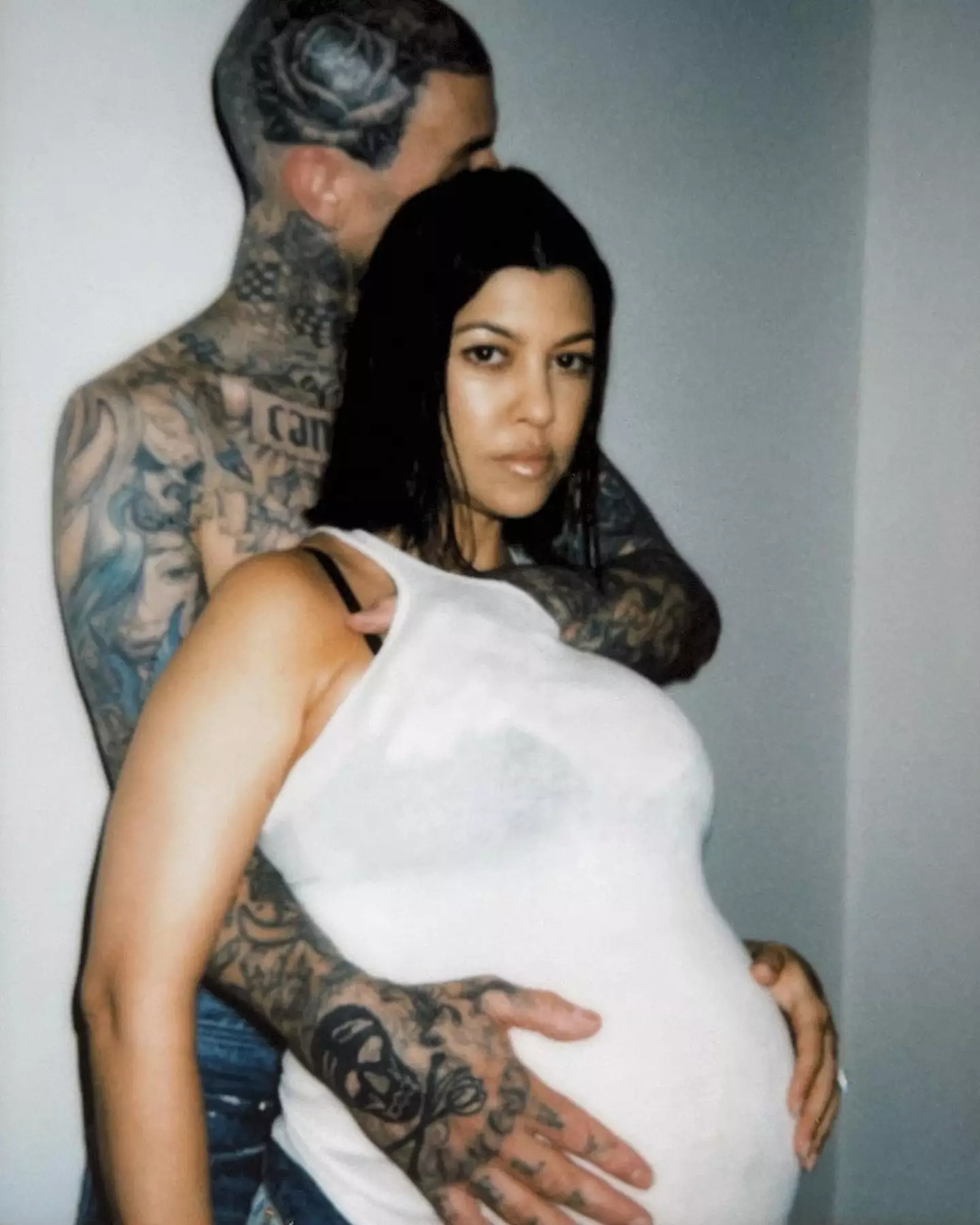 Kourtney shared a series of maternity pictures as a birthday tribute to Travis.