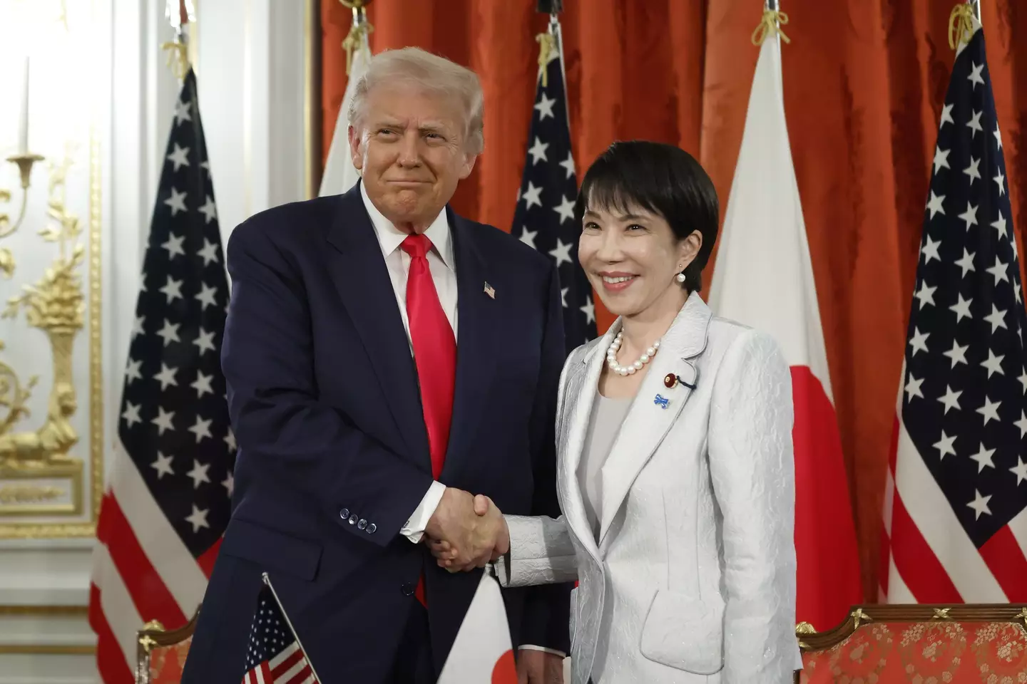 Donald Trump met with Japan's newly elected prime minister Sanae Takaichi (Kiyoshi Ota/Bloomberg via Getty Images)