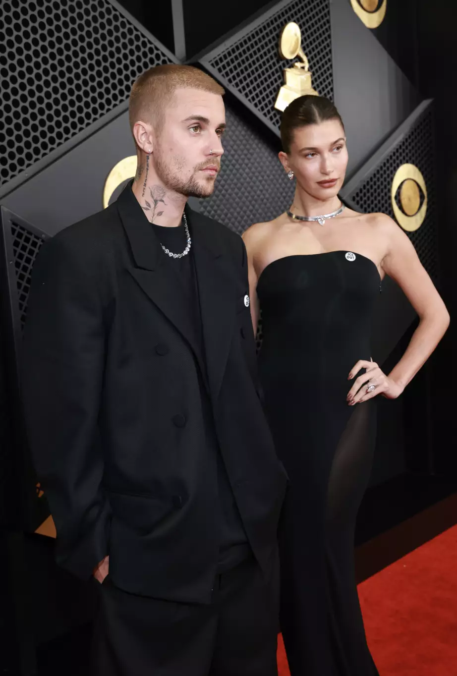 The it-couple stunned on the Grammys red carpet on Sunday (Kevin Mazur/Getty Images for The Recording Academy)