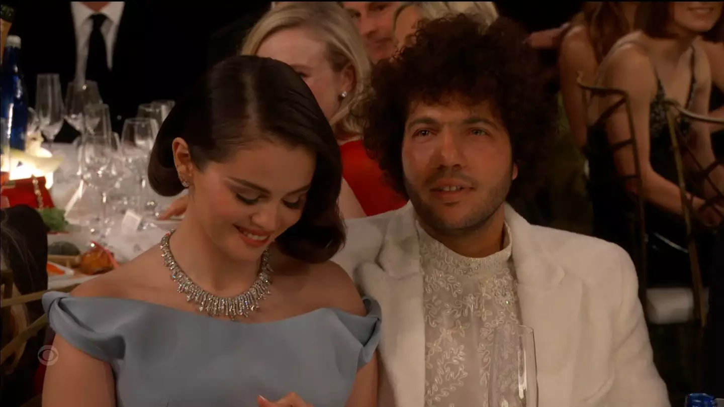 Selena Gomez and Benny Blanco at the Golden Globe Awards 2025 (CBS)