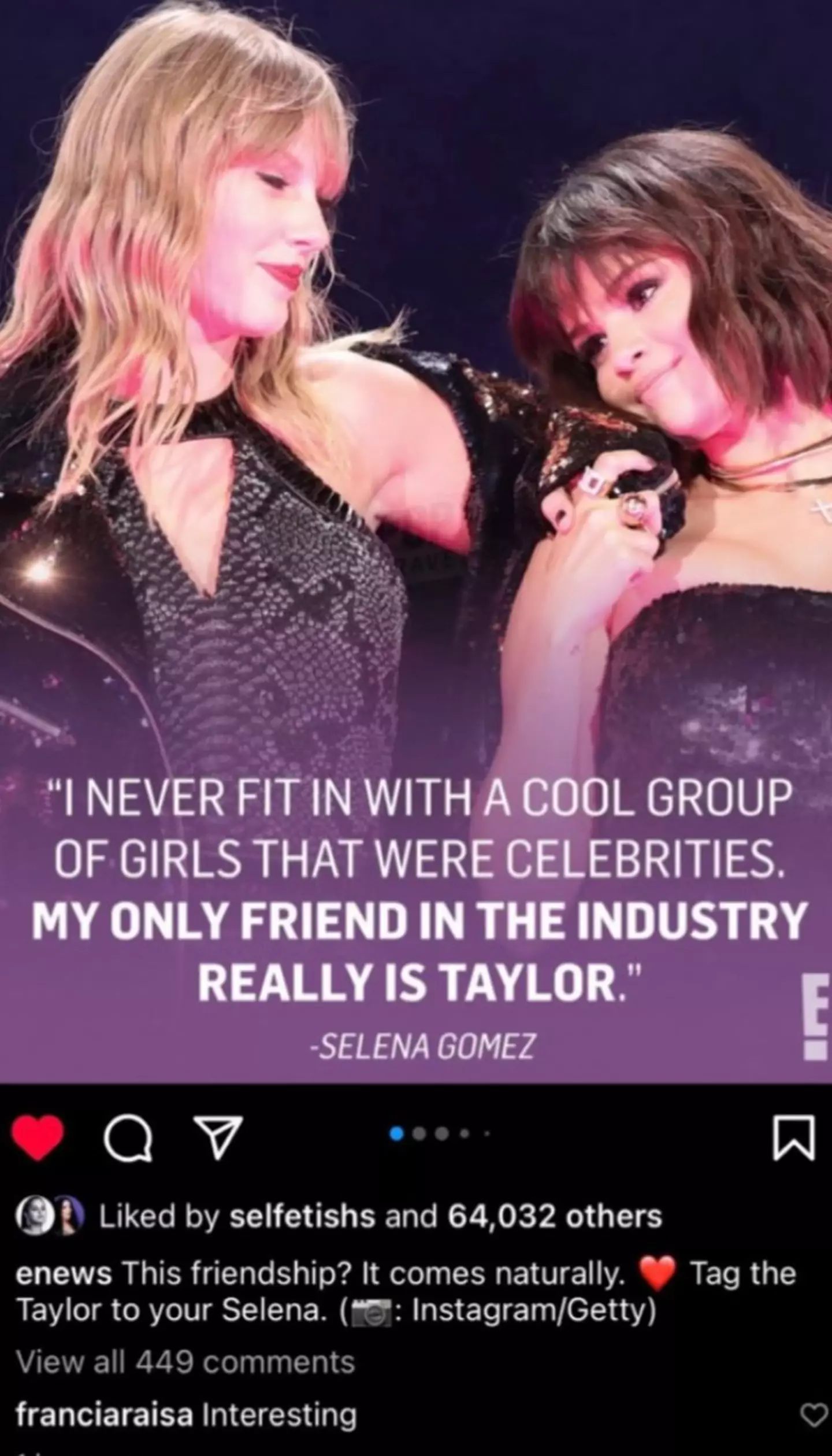 Gomez’s recent comment about Taylor Swift being her ‘only friend in the industry’ seems to have ignited the alleged drama.