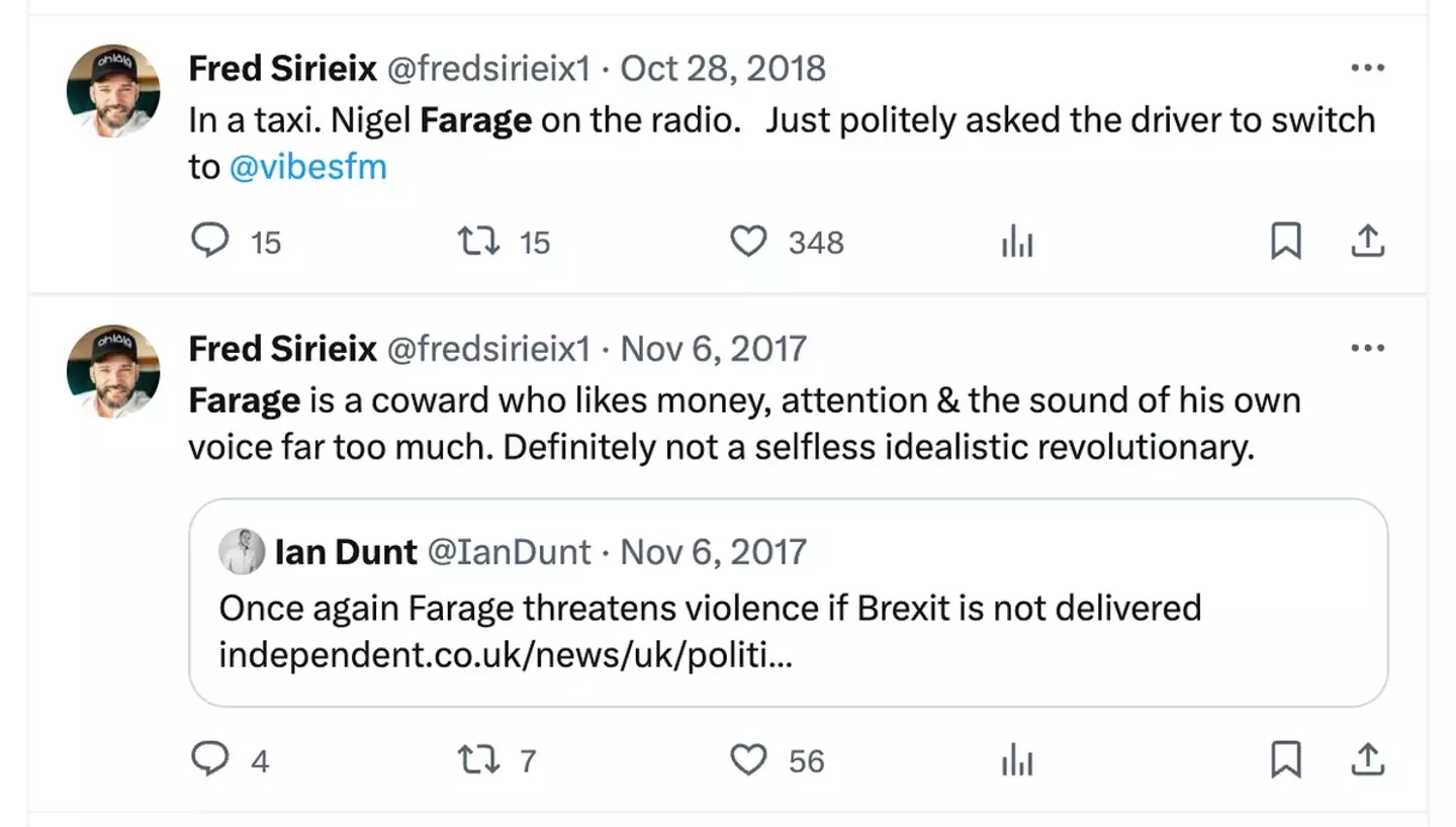 Fred Sirieix shared his thoughts about Nigel Farage.