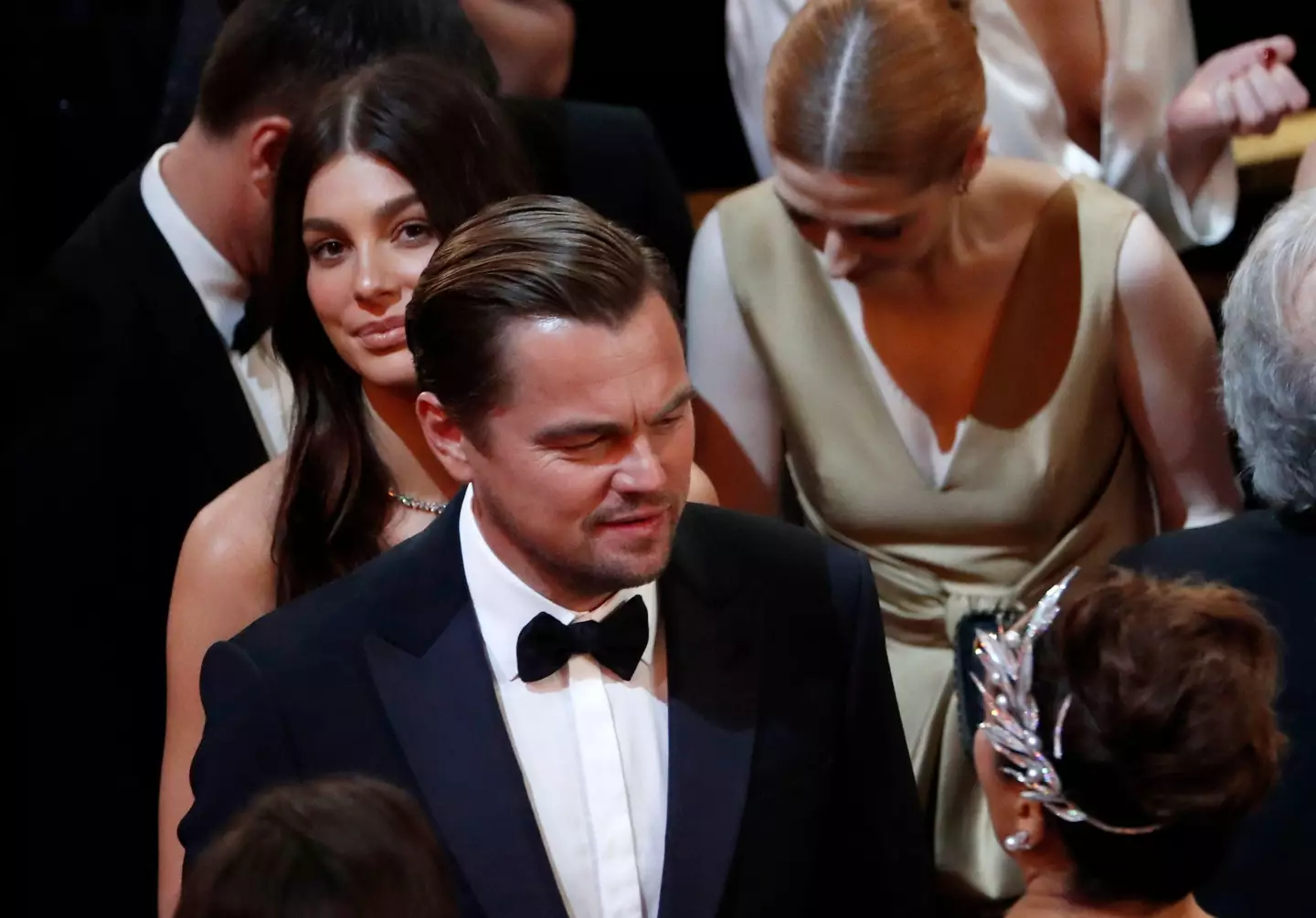 Leonardo DiCaprio and Camila Morrone attend the 92nd Academy Awards in Hollywood.