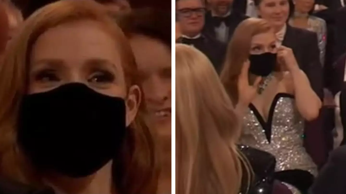 Reason why Jessica Chastain was one of the only celebrities wearing a mask at the Oscars