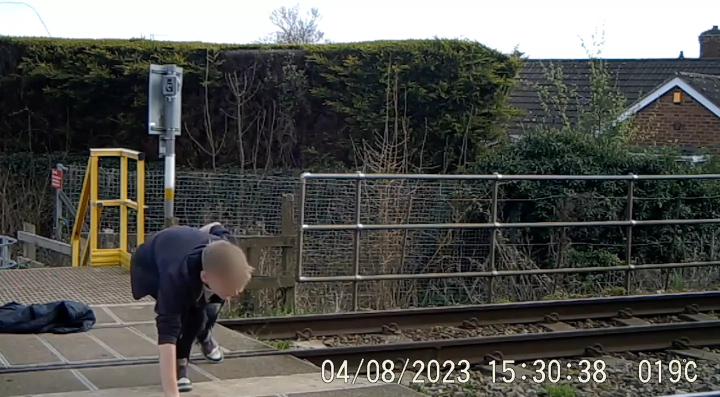 One lad could be seen doing push-ups in the middle of the tracks.