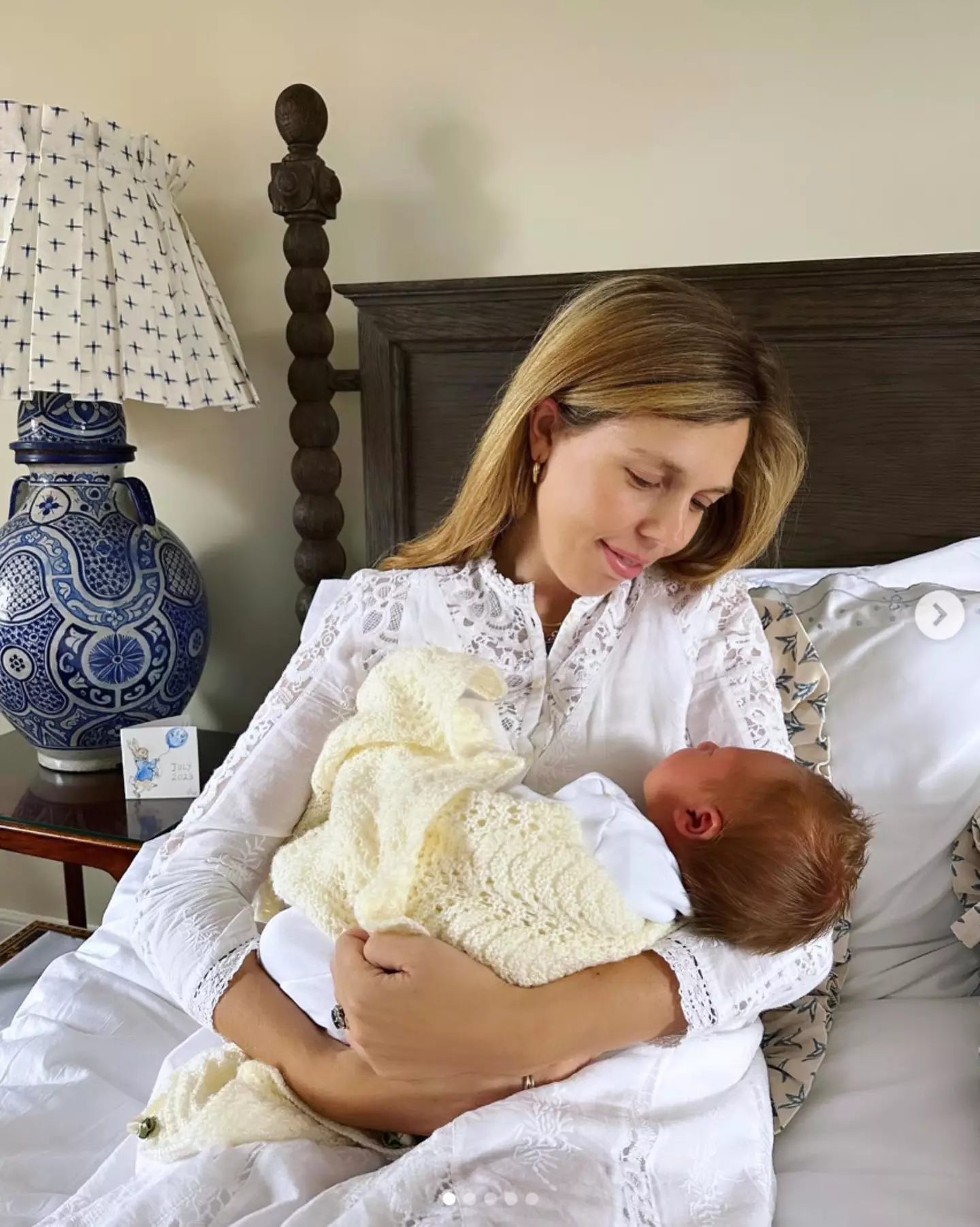 Carrie Johnson and her son Frank.