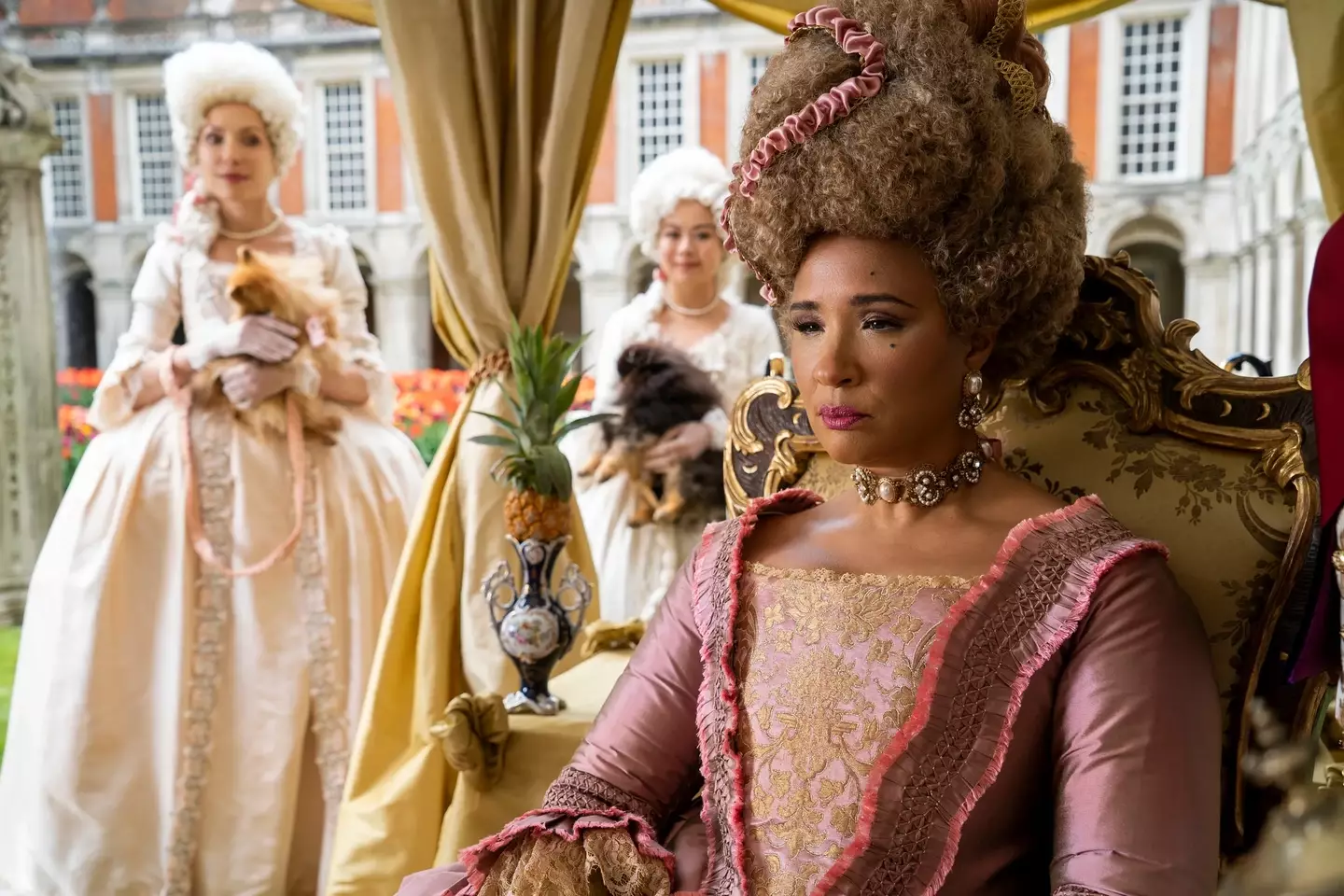 Queen Charlotte is famed for her incredible wigs. (Netflix)