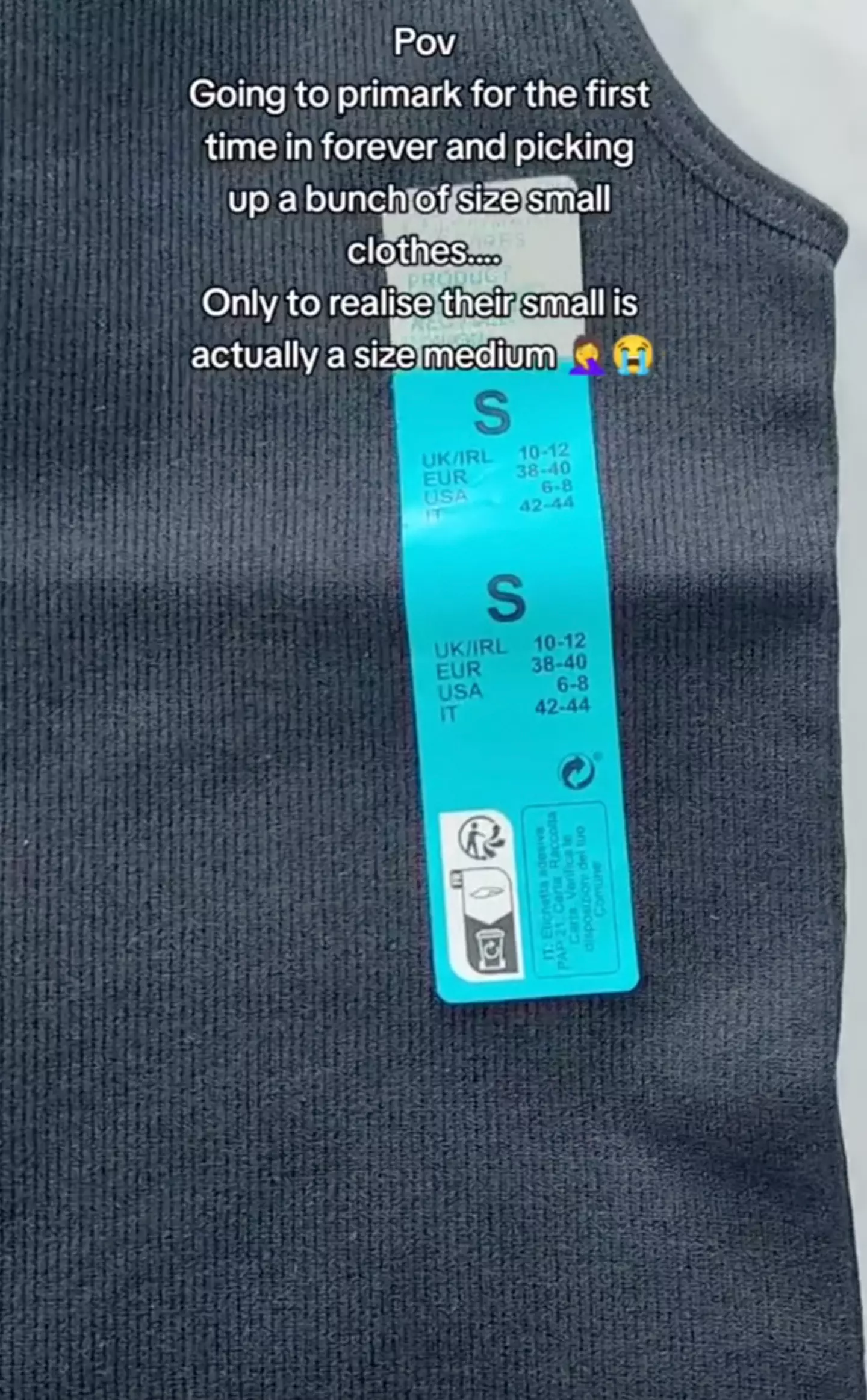 Primark has introduced a new change to its sizing.