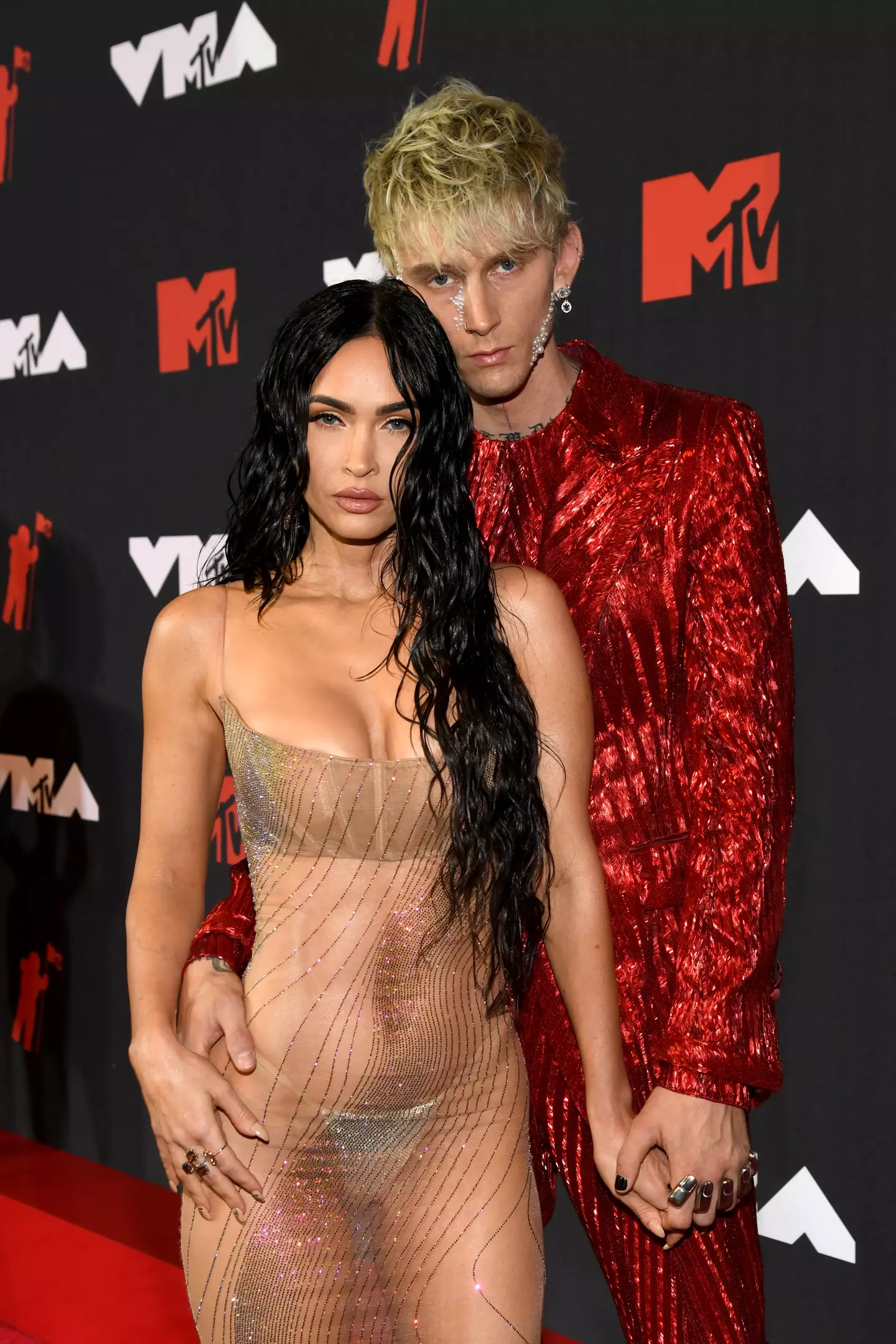 The rapper has responded to Megan's dating advice with one word. (Kevin Mazur/MTV VMAs 2021/Getty Images for MTV/ ViacomCBS)