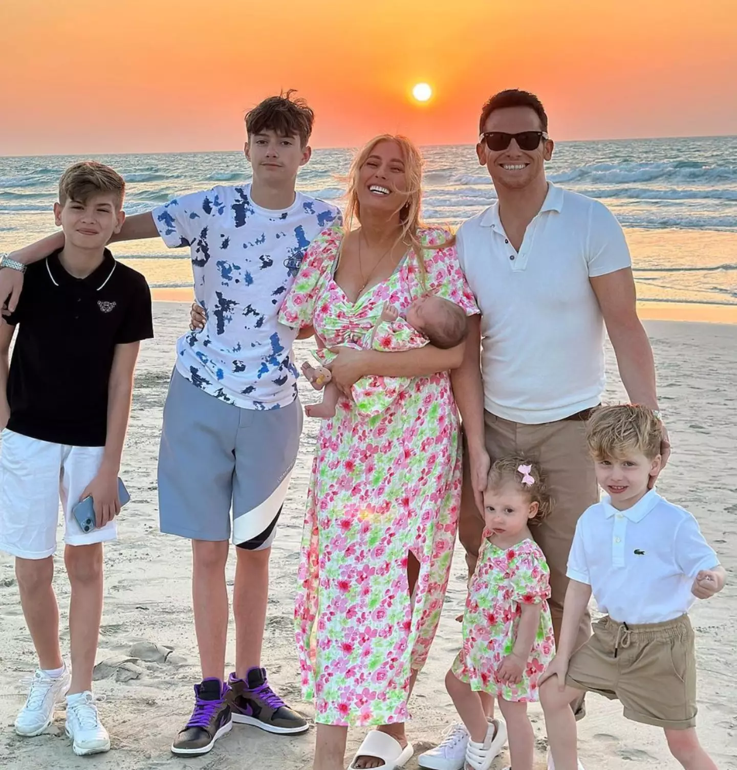 Solomon with her five kids and husband Joe Swash earlier this year.