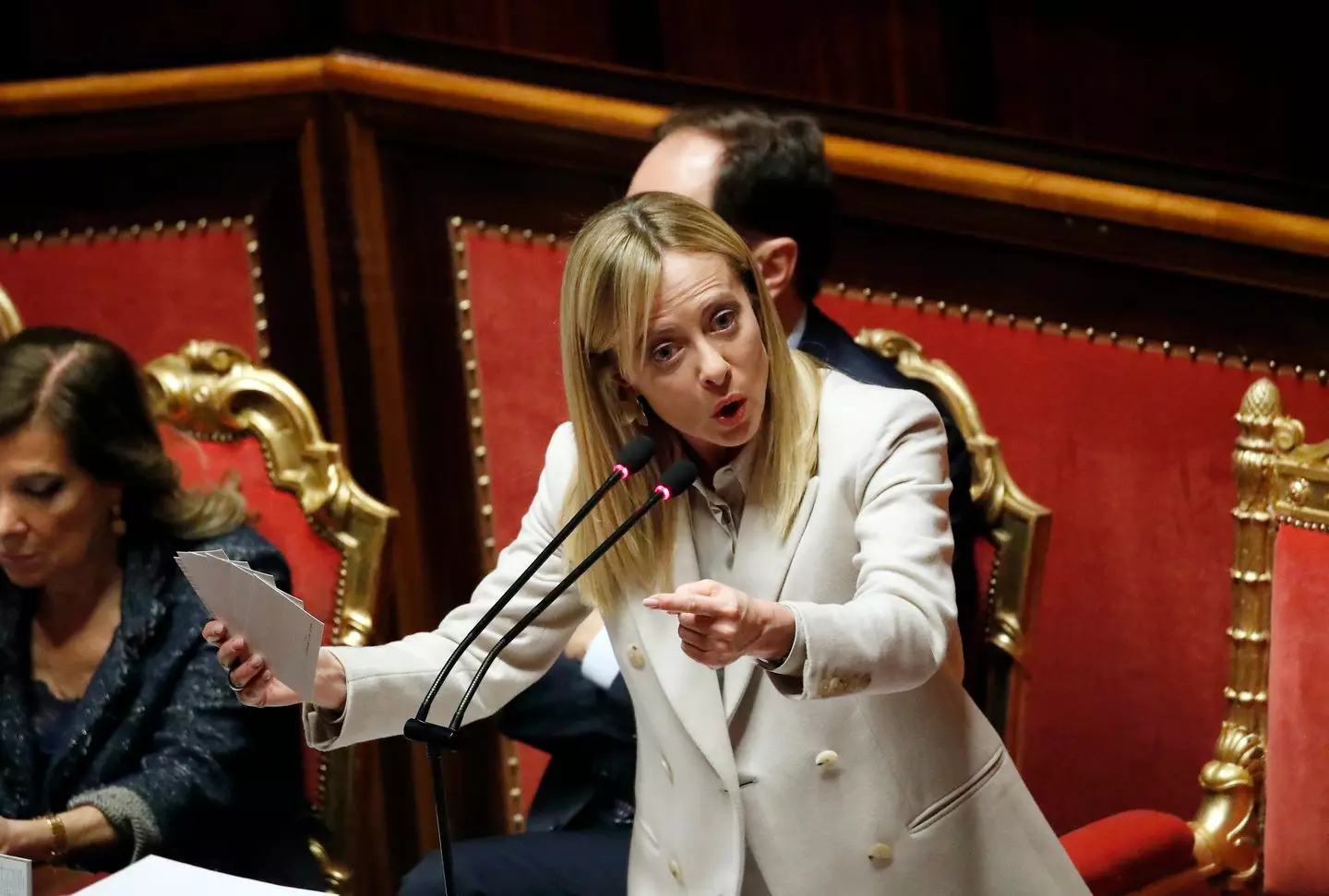 Meloni delivers a speech every Christmas (Massimo Di Vita/Archivio Massimo Di Vita/Mondadori Portfolio via Getty Images)