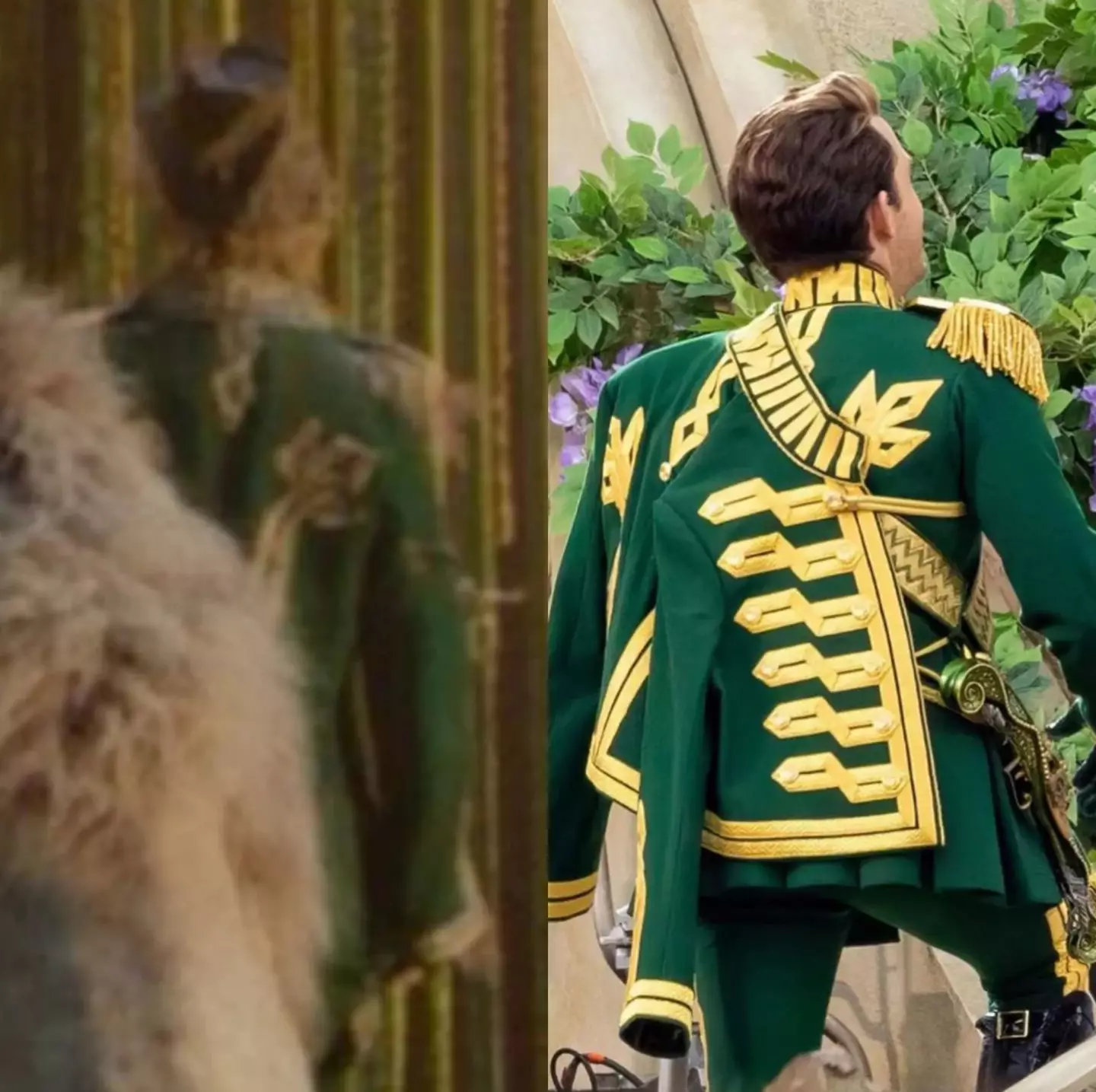 Fiyero and the Scarecrow wear the same costume (Warner Bros/Universal)