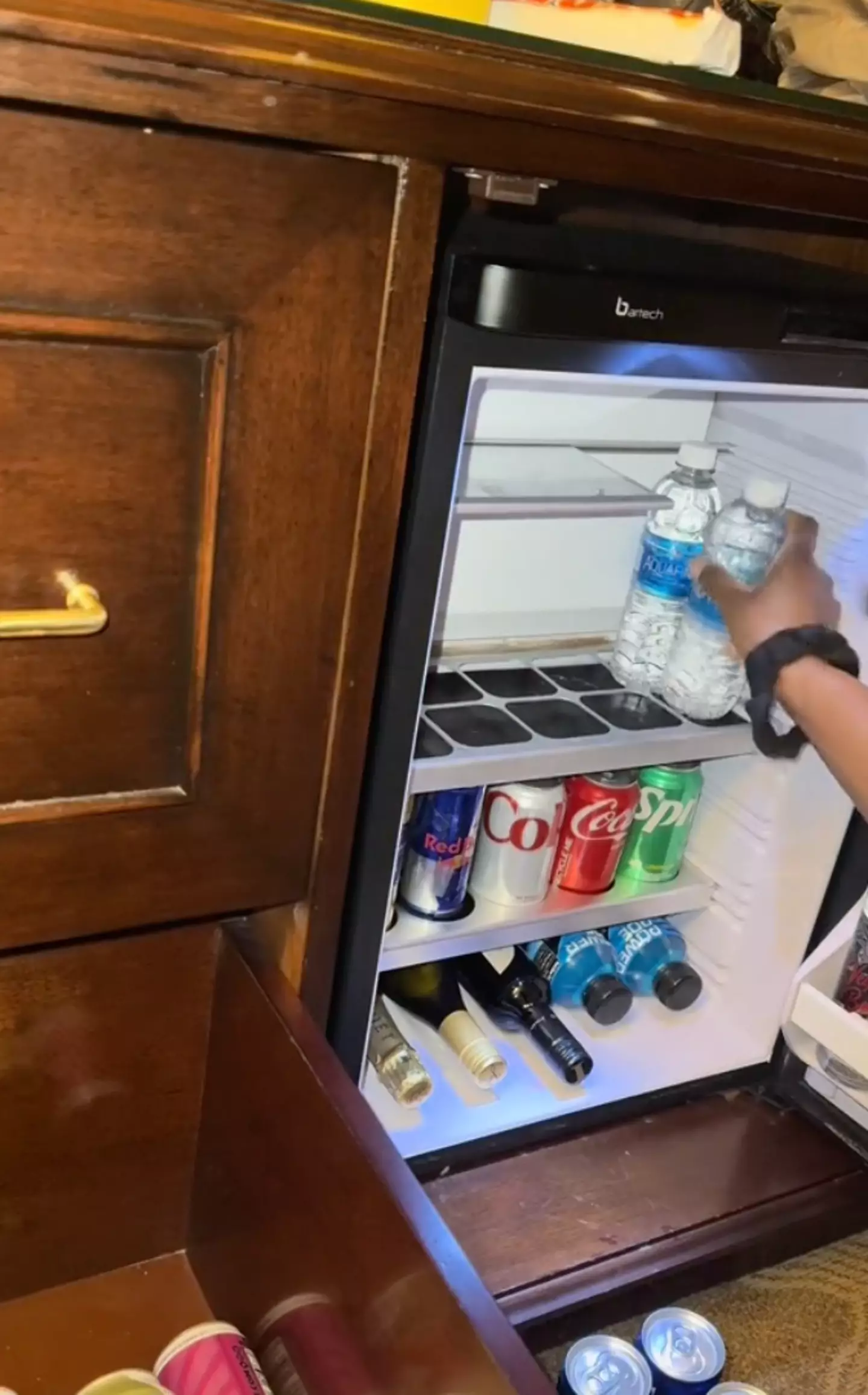 She instead restocked the fridge with her own products.