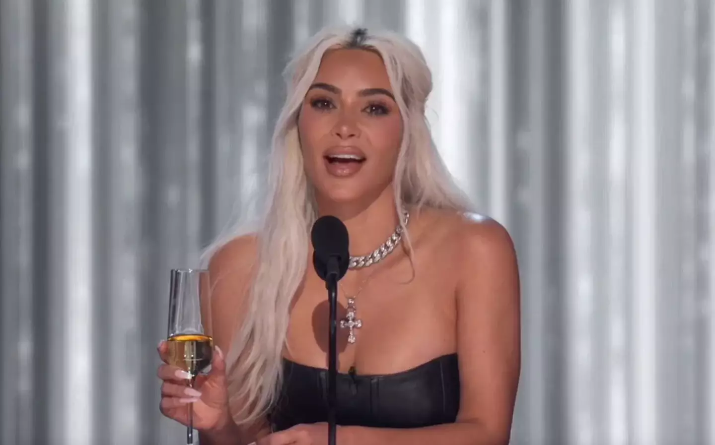Kim Kardashian, 44, was booed on the stage before she even started her roast (Netflix)