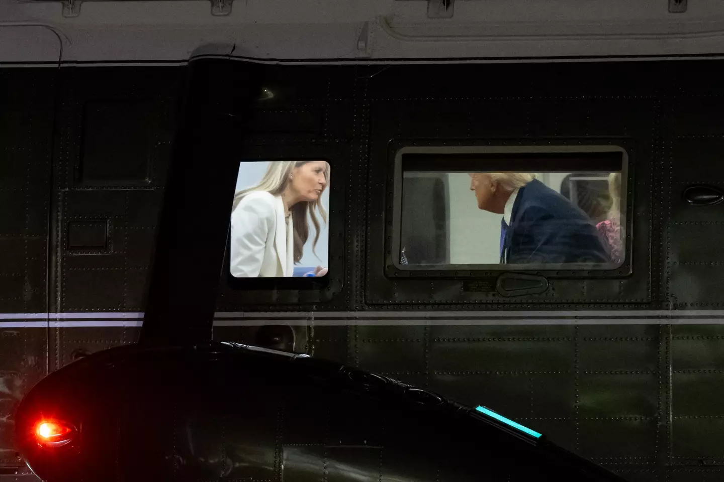 Donald and Melania Trump appeared to get into quite the heated exchange following his UN address on Tuesday (23 September) (SAUL LOEB/AFP via Getty Images)