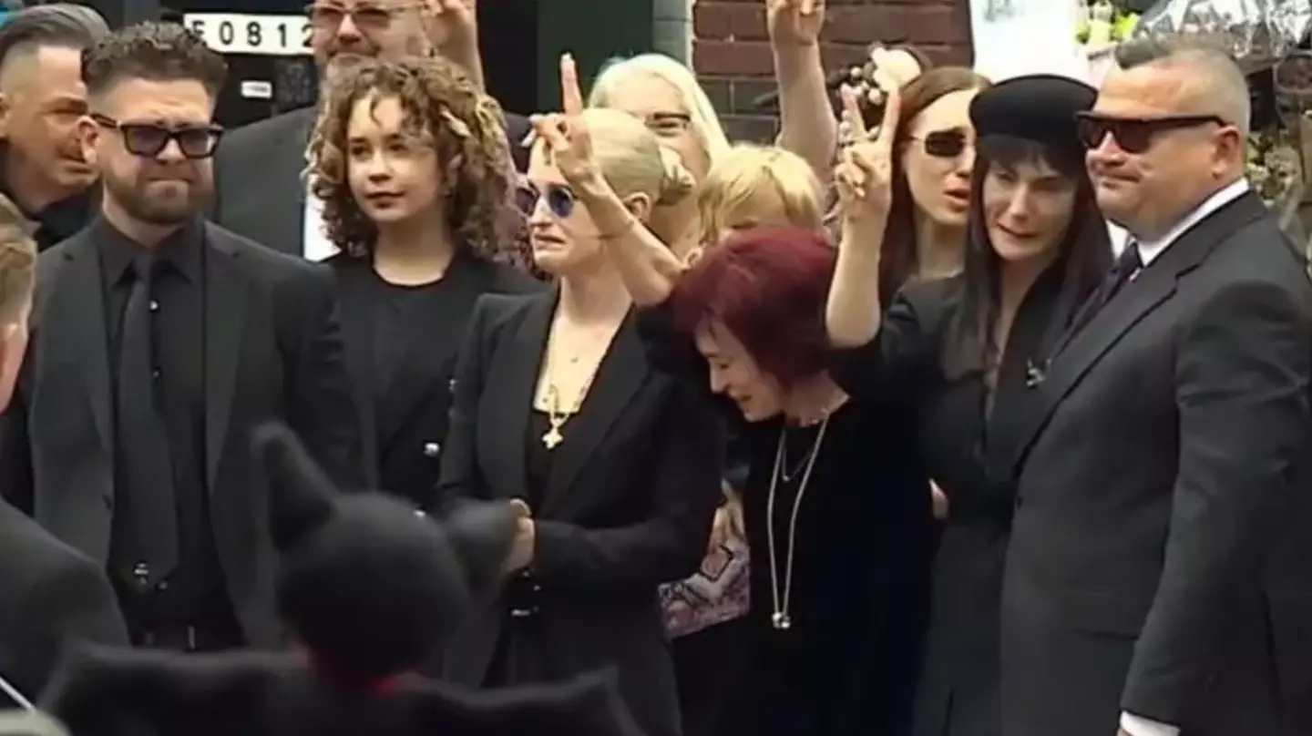 Sharon Osbourne could be seen making the gesture (BBC)