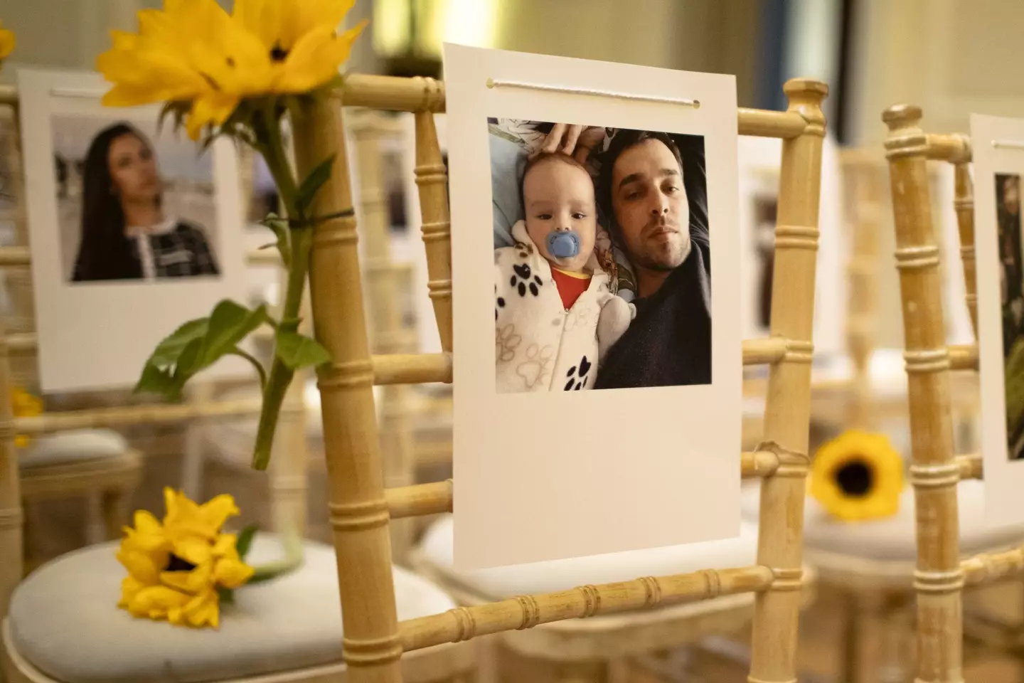 The couple had photographs of people who couldn't make the wedding.