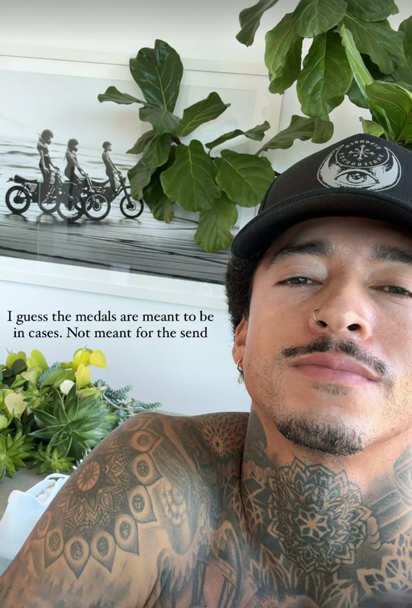 Nyah took to Instagram to share the state of his medal with his millions of followers. (Instagram/@nyjah)