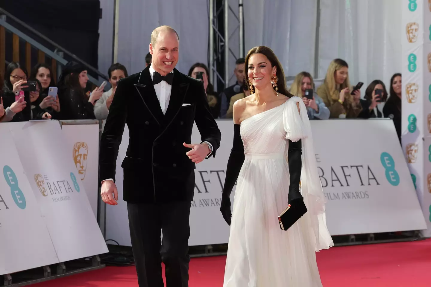 Kate and Wills arriving at the BAFTAS.