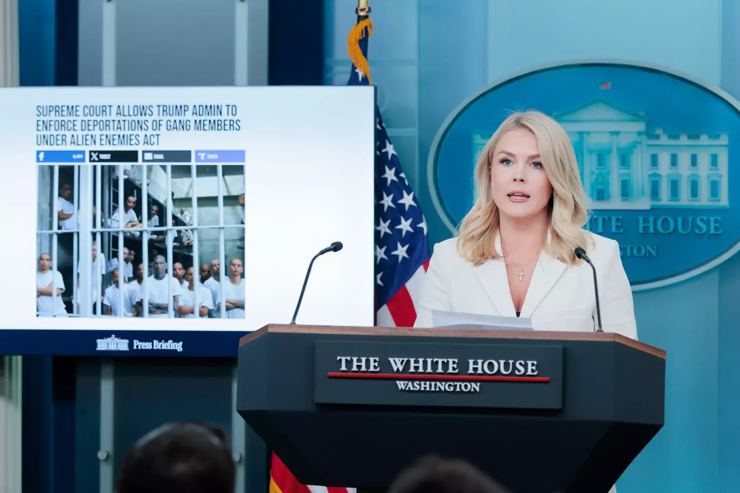 Leavitt is yet to address her former sister-in-law's arrest (Anna Moneymaker/Getty Images)