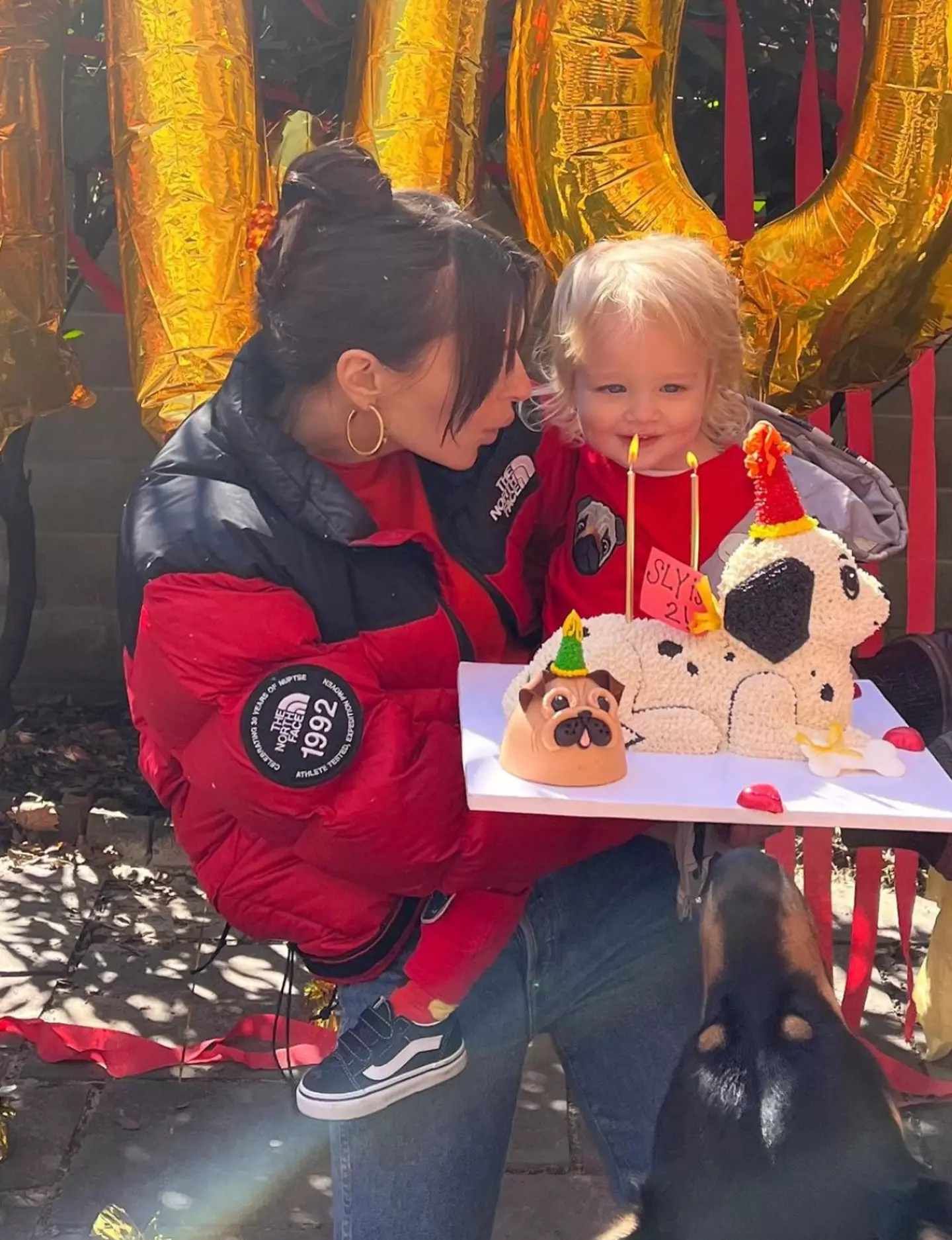 Emily Ratajkowski and her two-year-old son Sylvester.