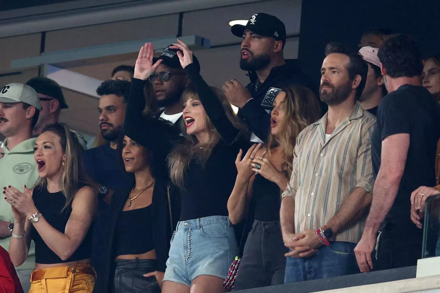 Taylor Swift, Blake Lively and Ryan Reynolds are close friends. (Elsa/Getty Images)