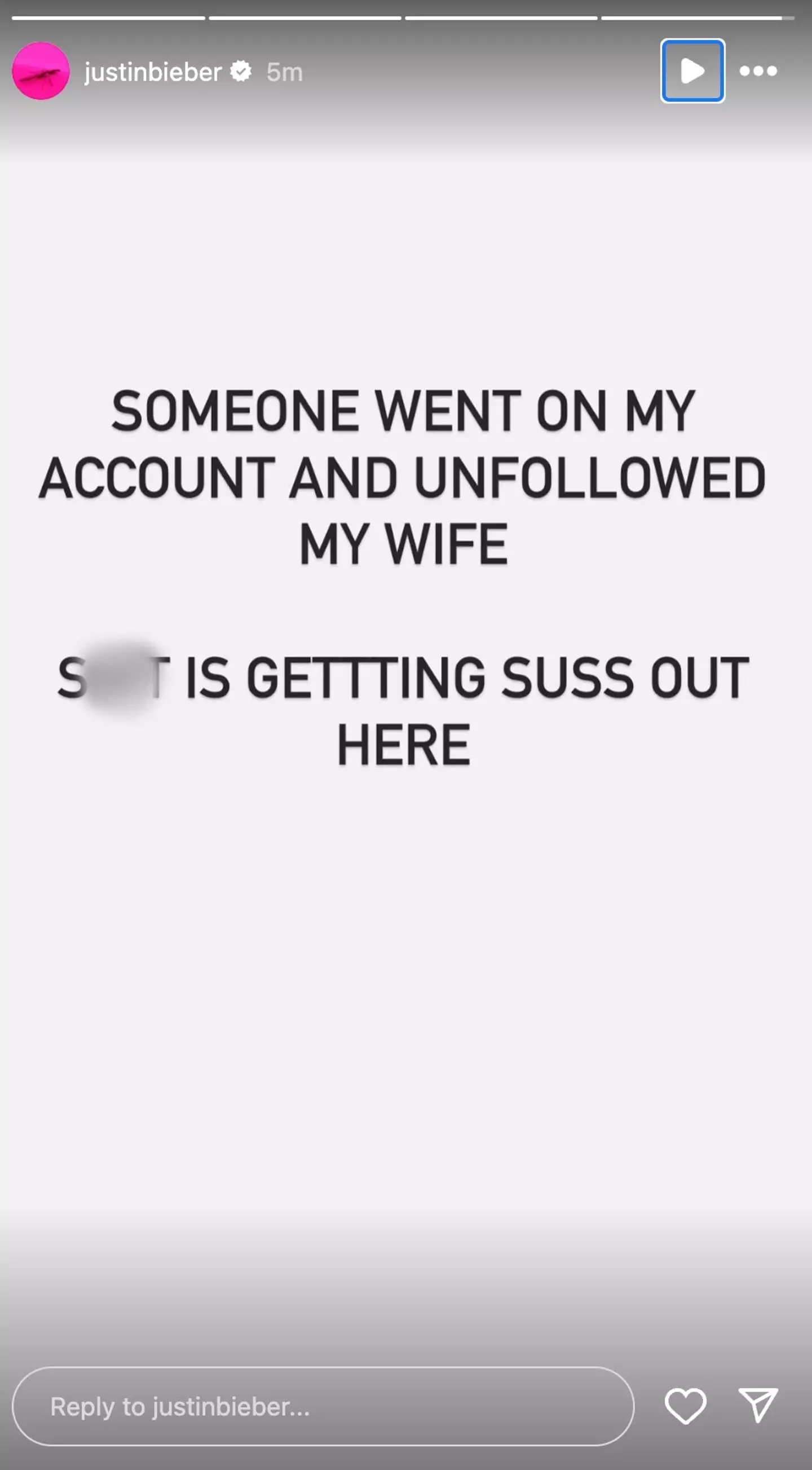 Justin has addressed questions from fans about his social media antics (Instagram/@justinbieber)