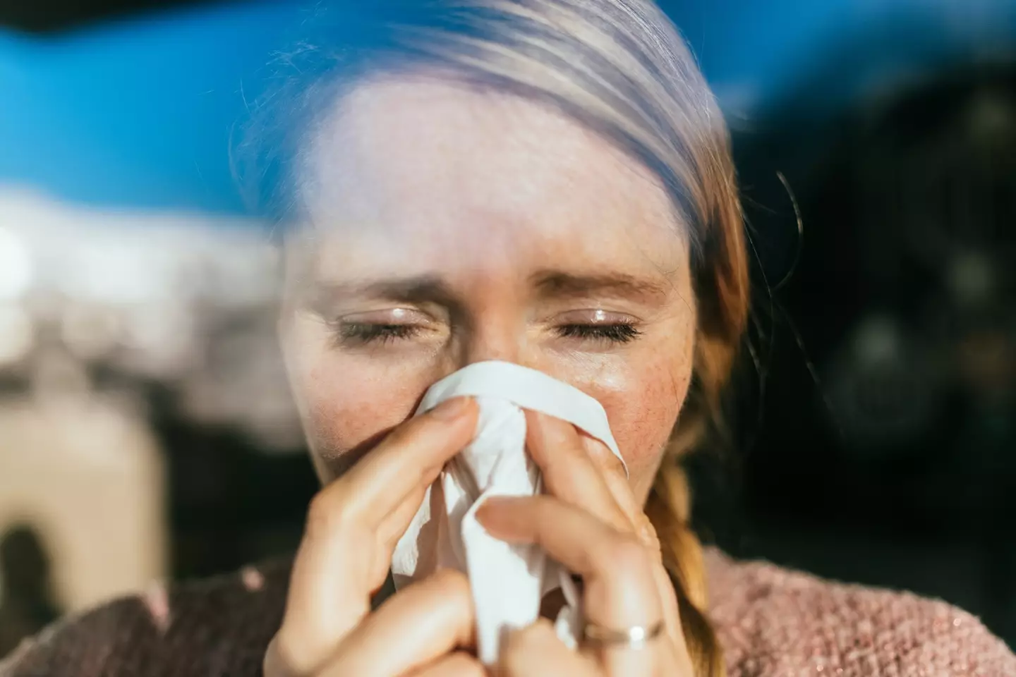 A runny nose can be a sign of a condom allergy (Guido Mieth / Getty Images)