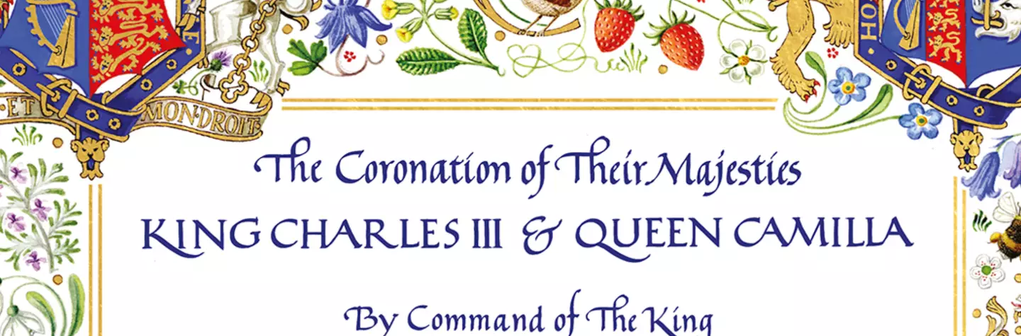 The invitation names King Charles and Queen Camilla.