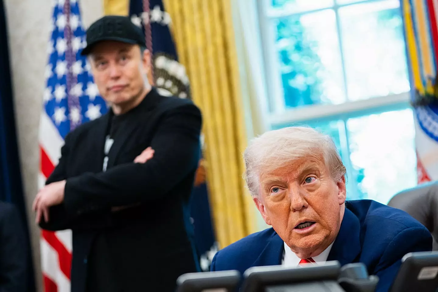 Musk's latest response to Trump is only fuelling the 'break-up' speculation (ALLISON ROBBERT / Contributor / Getty Images)