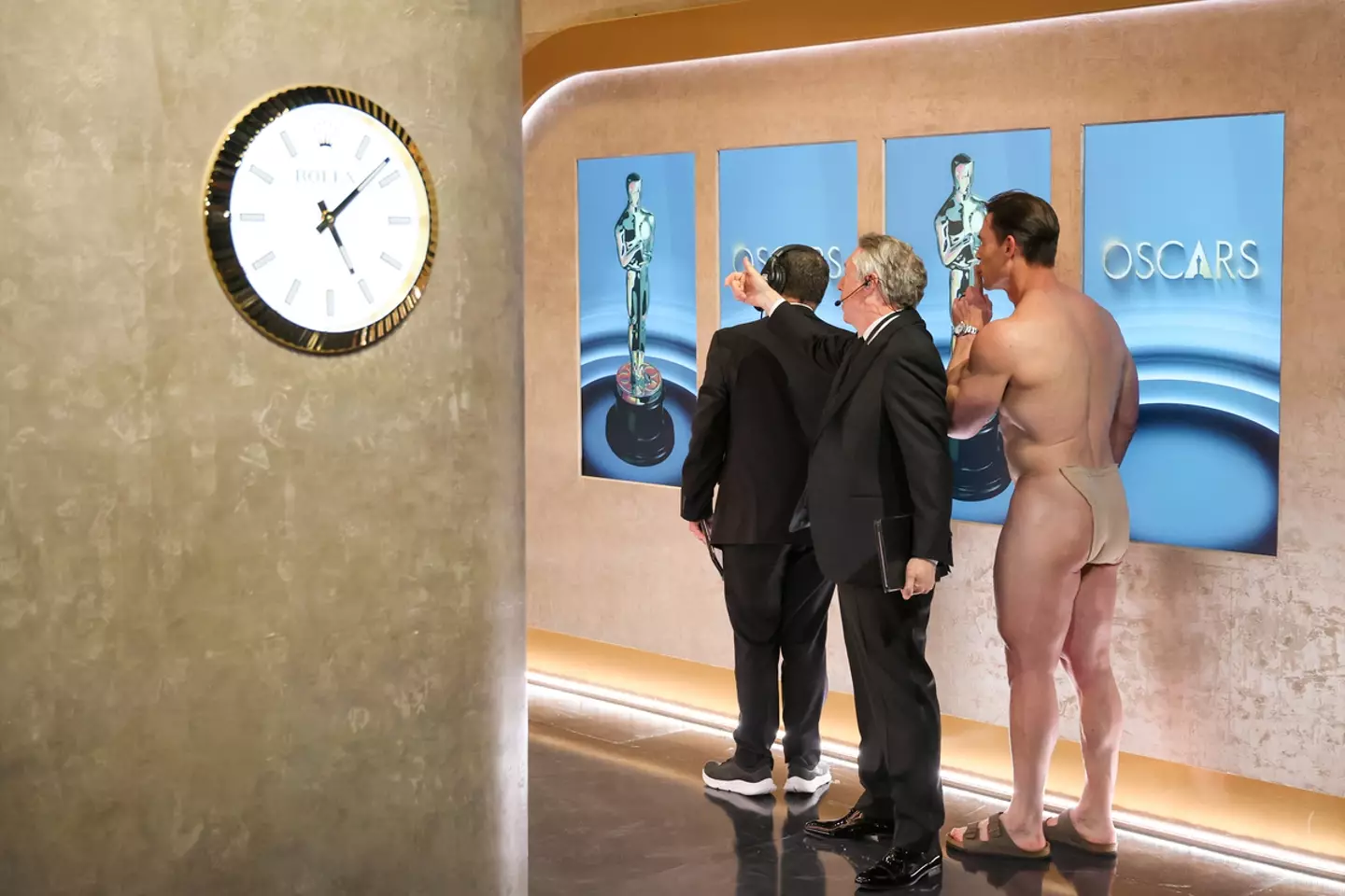 Backstage images showed that John Cena wasn't nude after all.