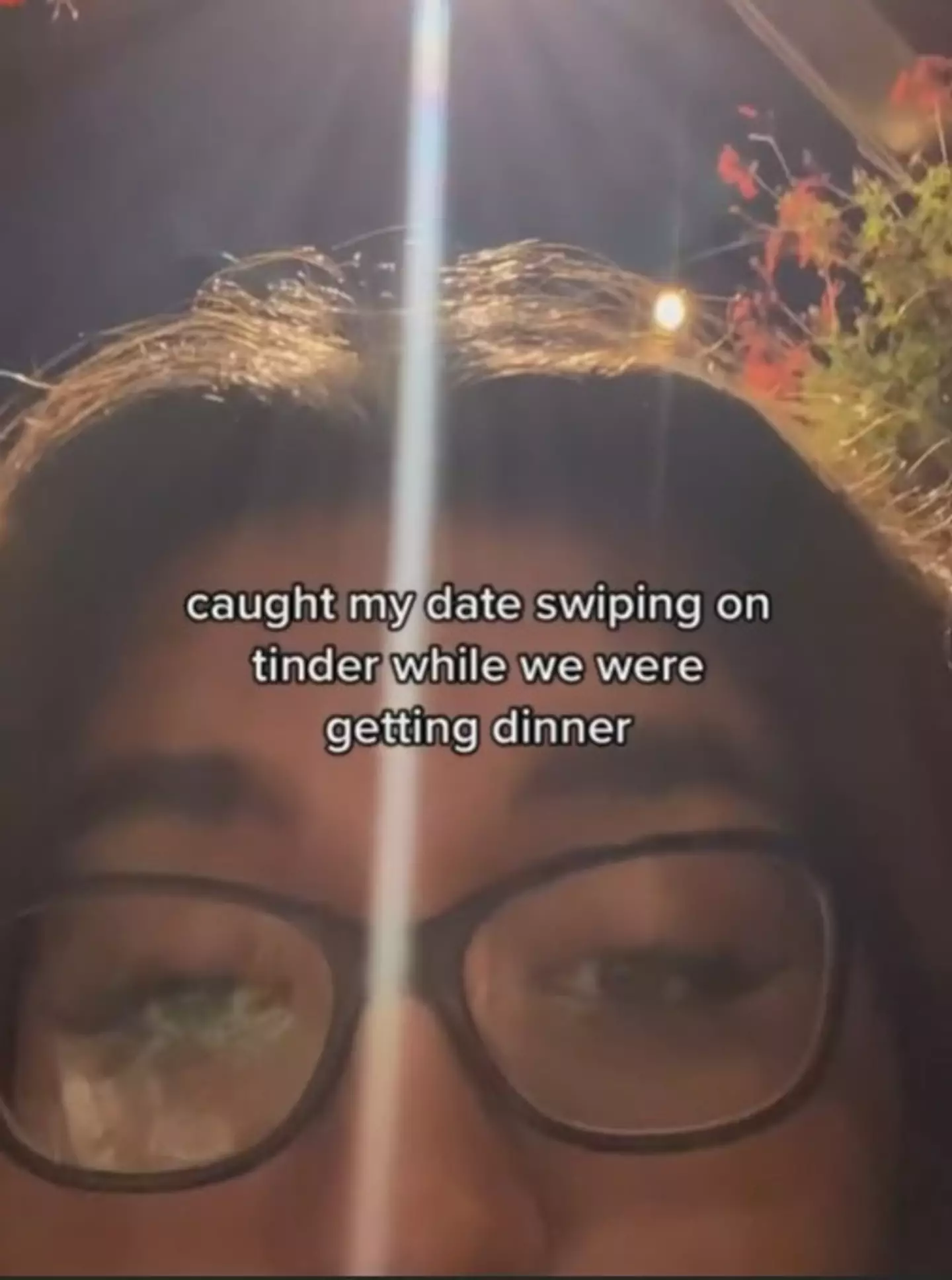 TikTok user @totallykri caught her date on Tinder during their meal.