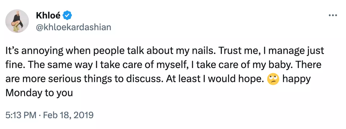 The mum-of-two previously said its 'annoying' when people ask about her nails.