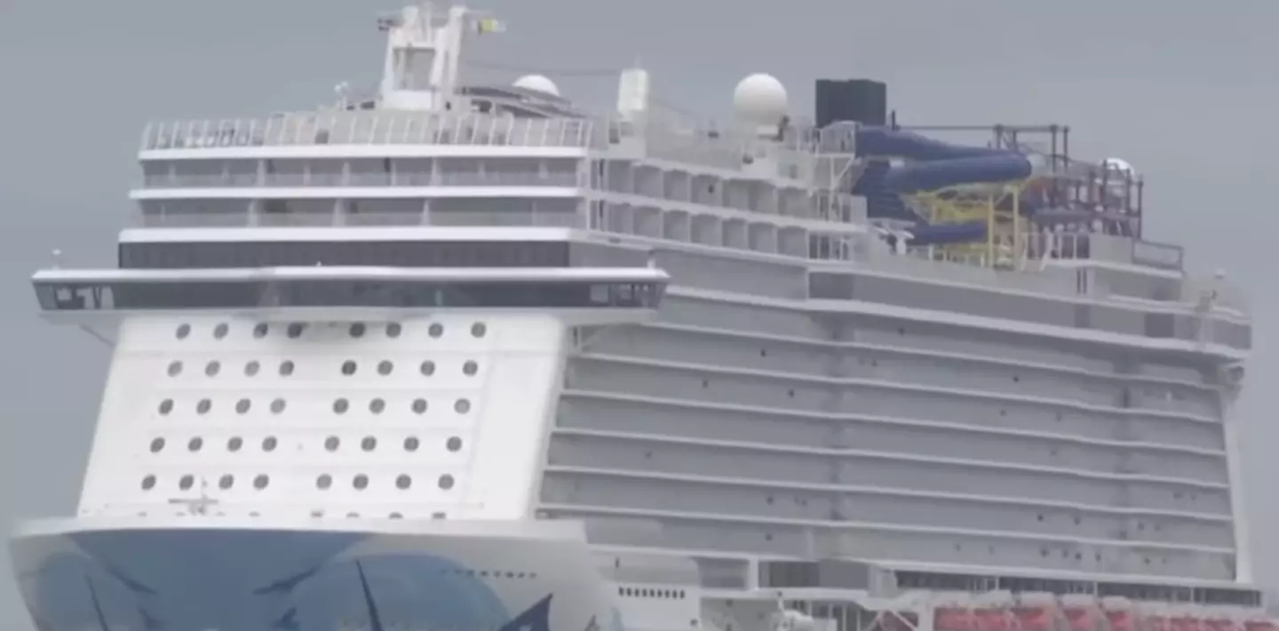 The Norwegian Encore cruise ship left behind the family-of-nine at the port. (KJRH)