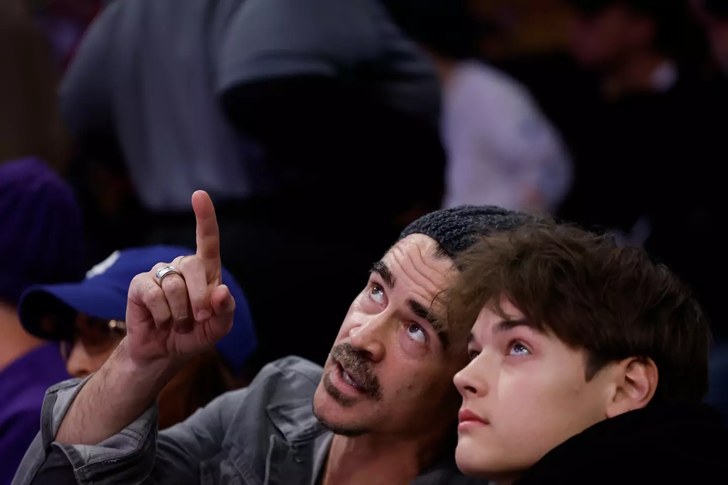 Farrell with his son James (Ronald Martinez/Getty Images)