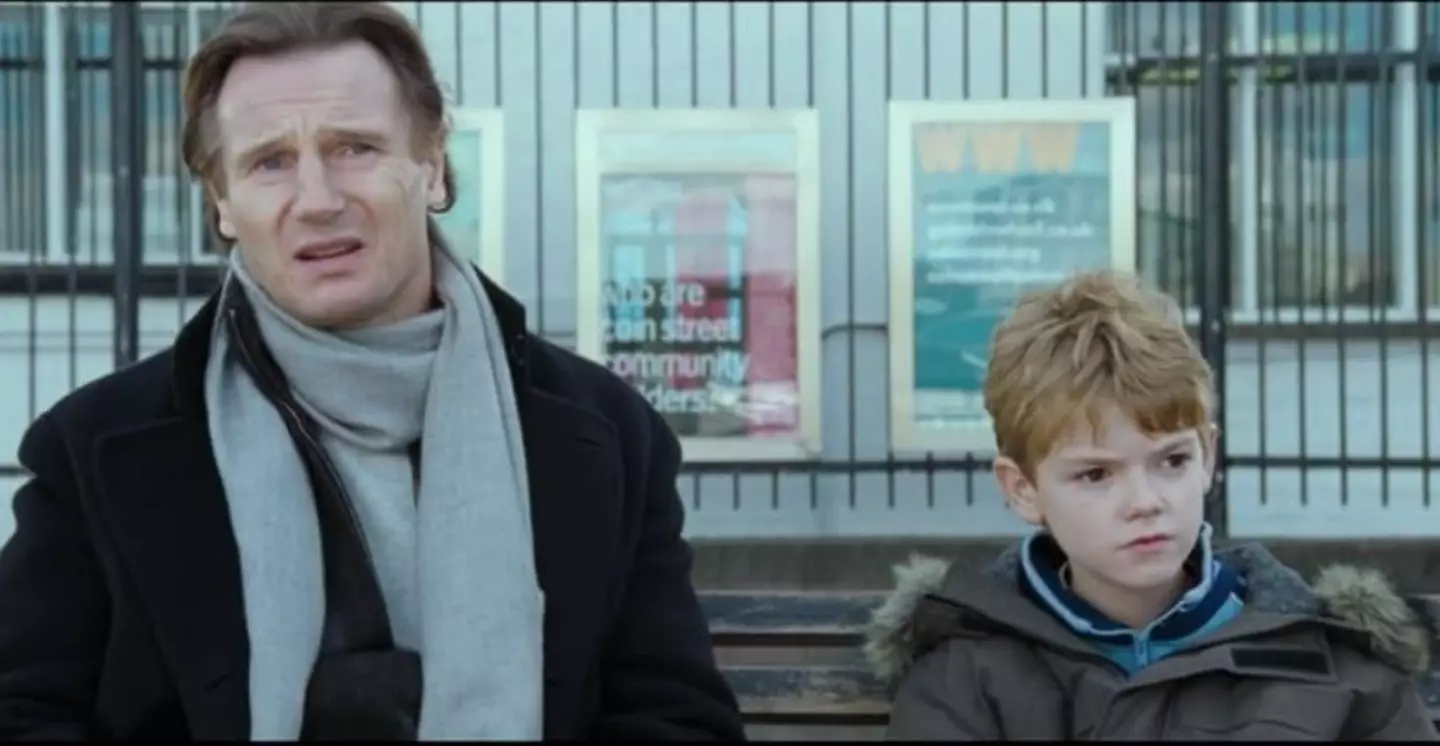 Thomas Brodie-Sangster and Liam Neeson as Sam and Daniel in Love Actually (Universal)