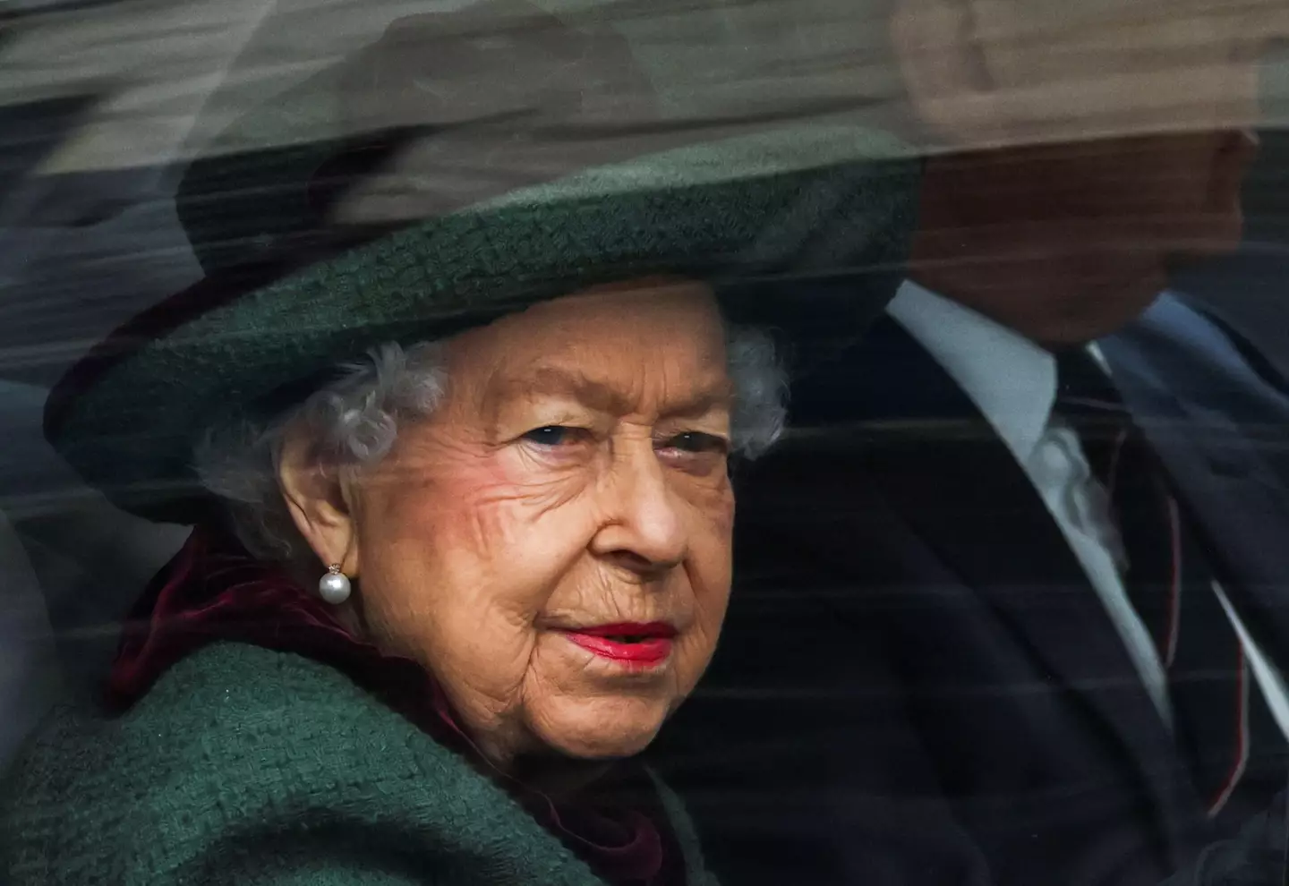The Queen arriving at the memorial service (