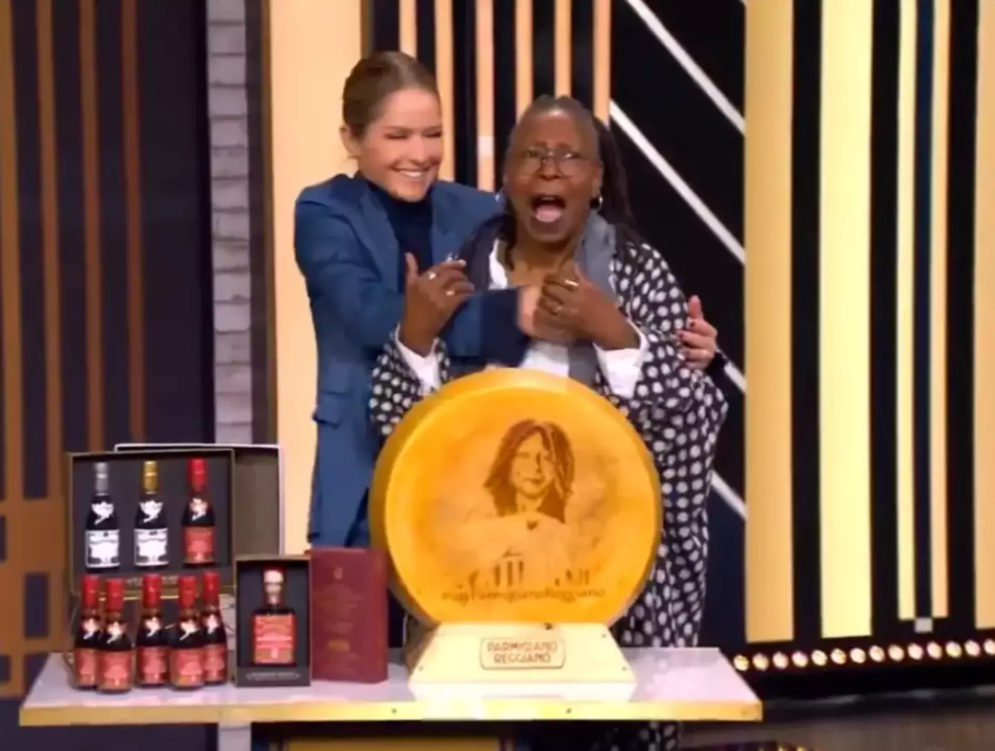 The pair chuckled over the risqué comment (ABC)
