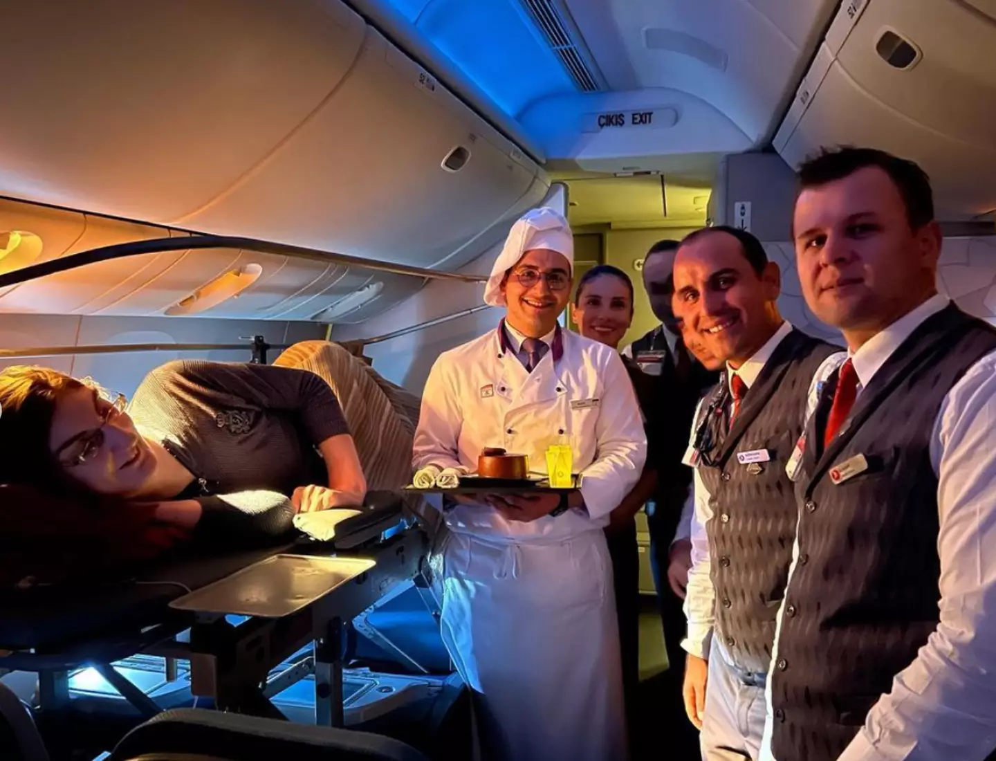 Rumeysa Gelgi finally flew for the first time after a plane removed six seats to accommodate her height.