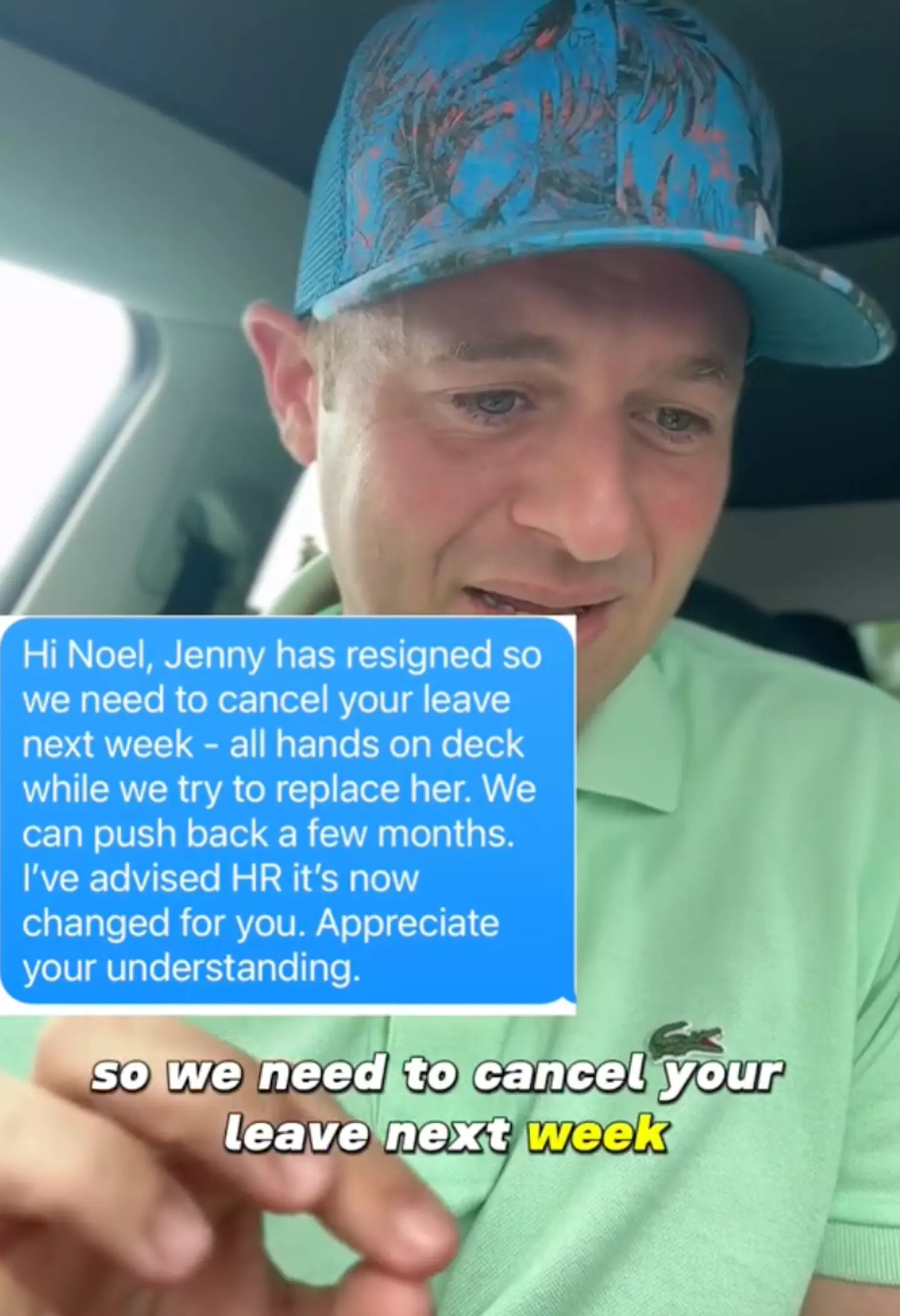 Michael Sanz read out screenshots of the shocking text exchange.